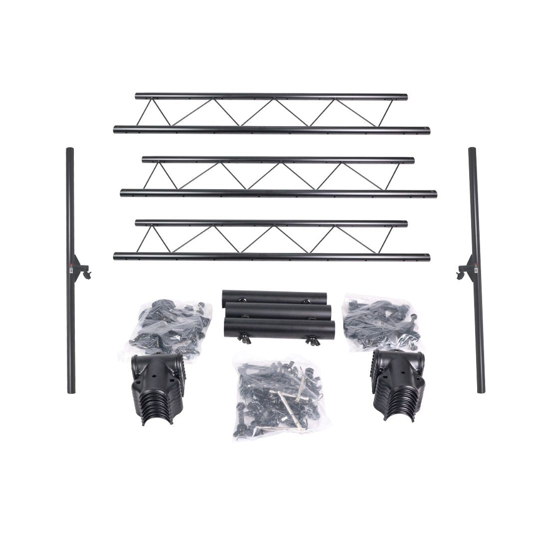 ProX 12 Ft Height Adjustable DJ Lighting Stand with (3) I-beam Sections – adjusts up to 12'H x 15'W