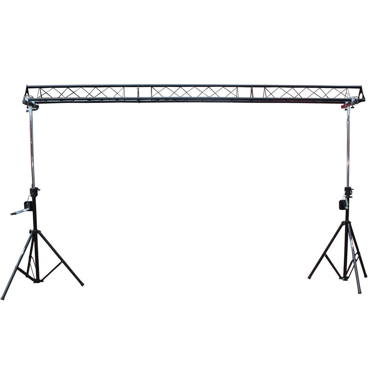 ProX 10-Feet Height Adjustable Portable Crank Lighting Stand System with included 2x T-Bars Triangle Truss for 5ft 10ft 15ft Width.