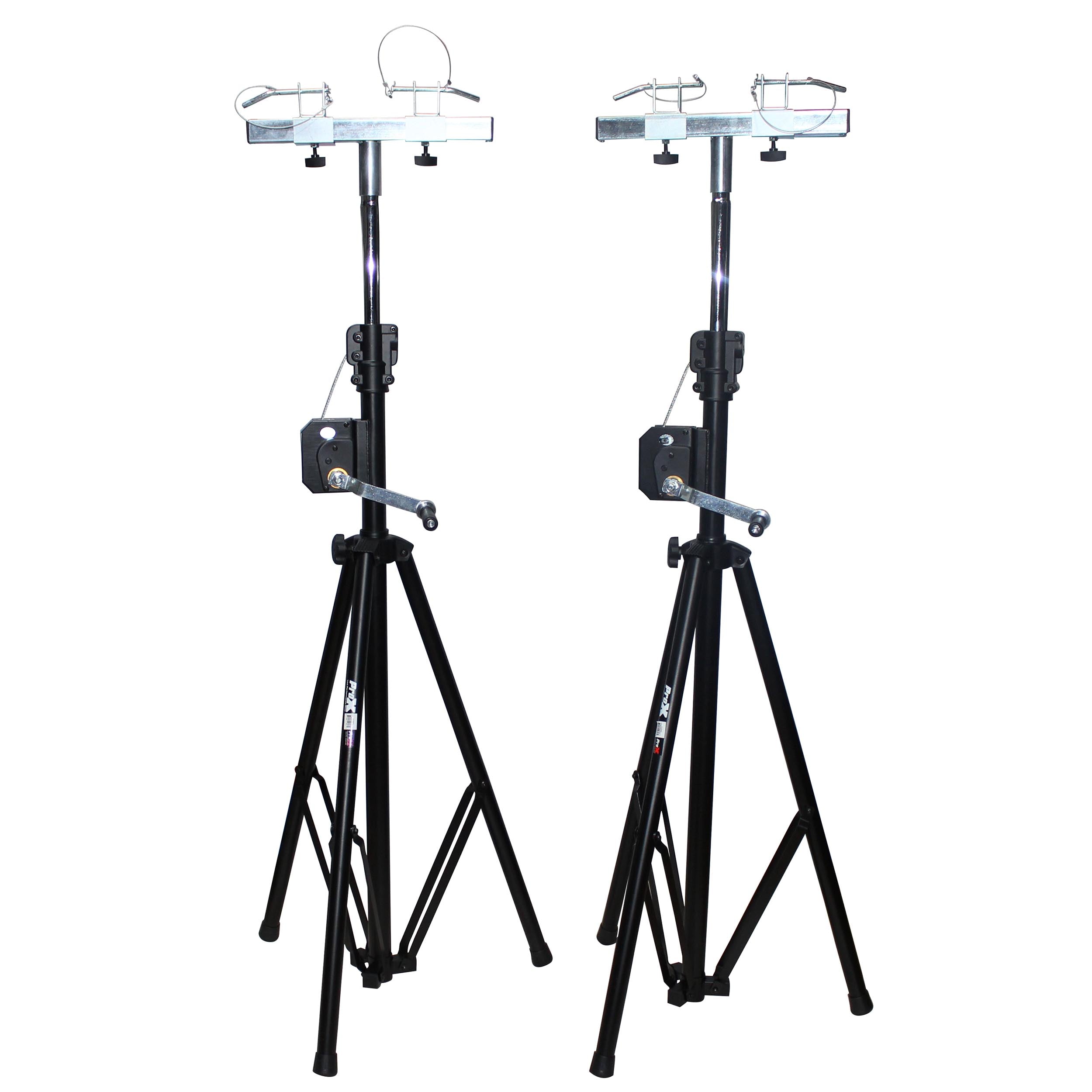 ProX 10-Feet Height Adjustable Portable Crank Lighting Stand System with included 2x T-Bars Triangle Truss for 5ft 10ft 15ft Width