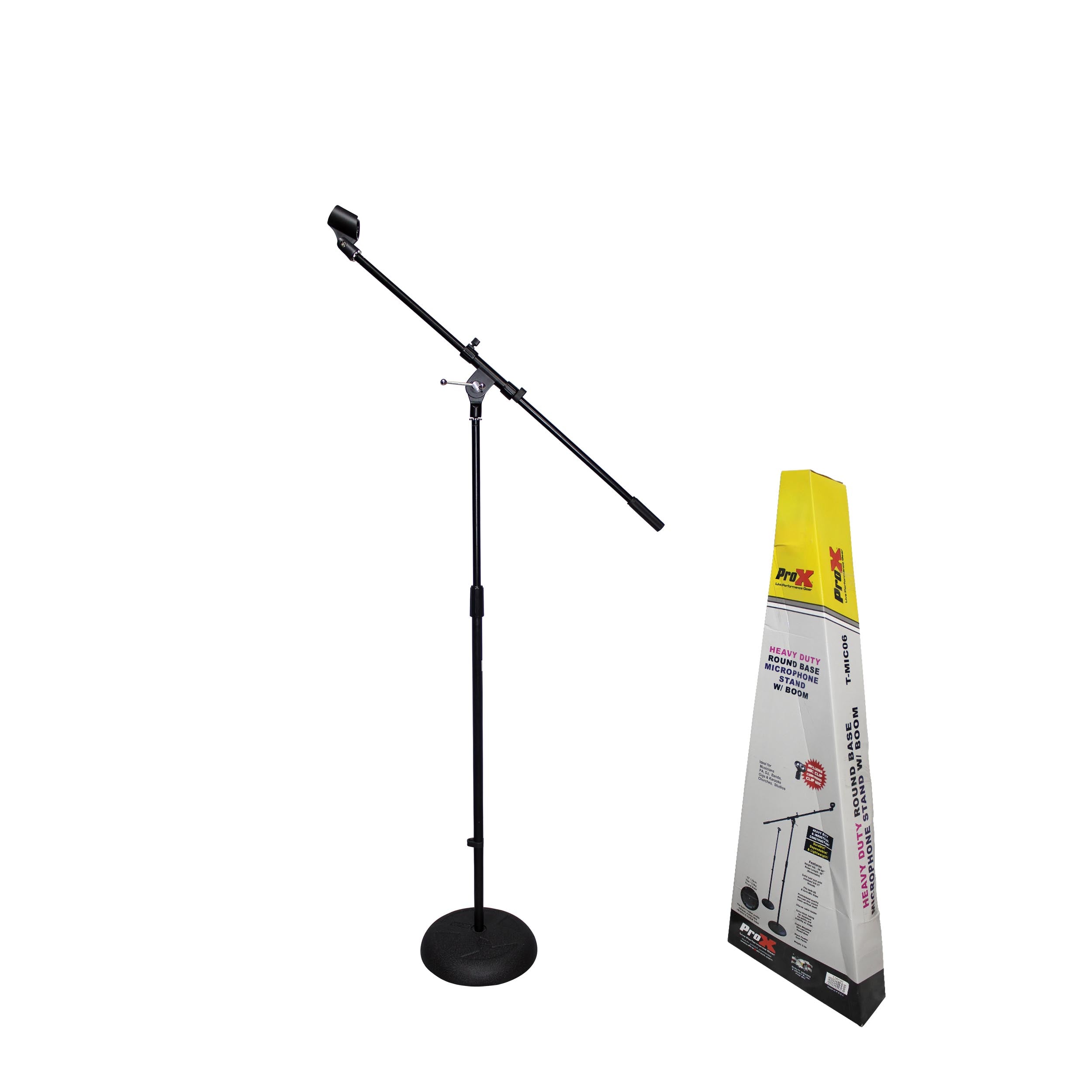 ProX Round Base Microphone Stand W/Boom