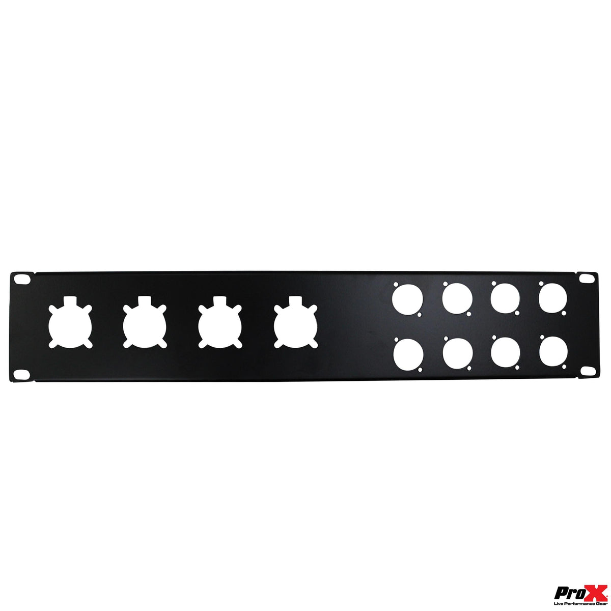 ProX 2U-8 XLR D +4 NL4 or NAC3 Unloaded Rack Panel.