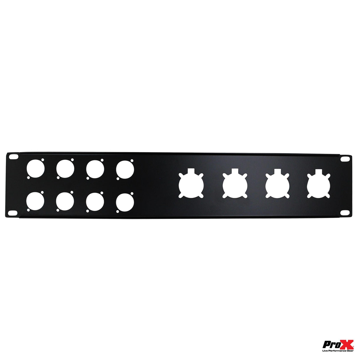 ProX 2U-8 XLR D +4 NL4 or NAC3 Unloaded Rack Panel.
