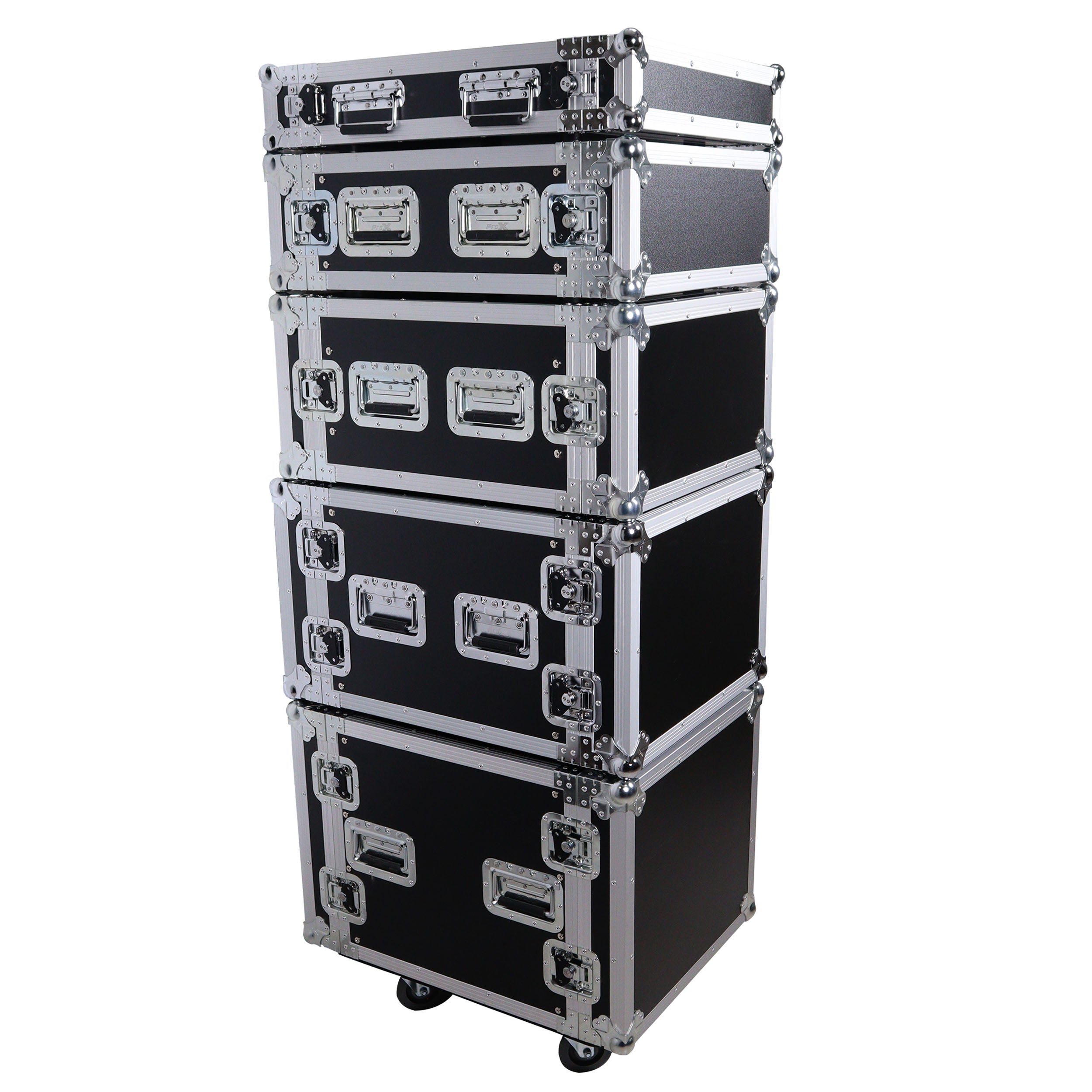 ProX 10U Rack Space ATA Style Flight Case 19 Inch Depth with 4" Casters