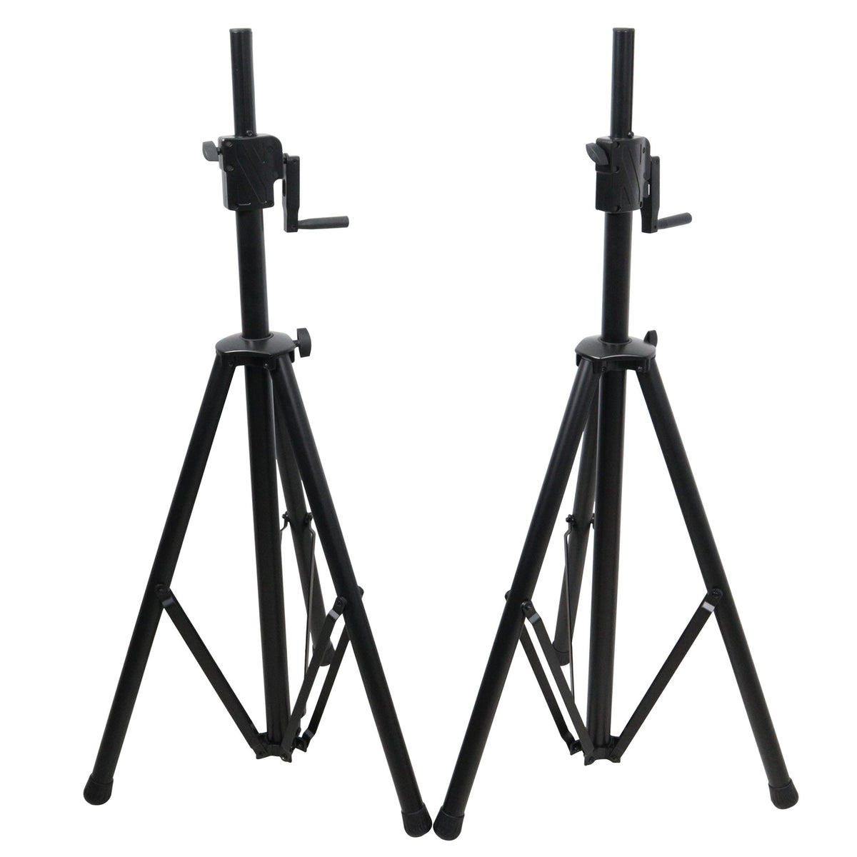 ProX 6' Ft Twin Pack Professional Telescoping Crank Speaker Stand Set with Carrying Bag Black Finish.