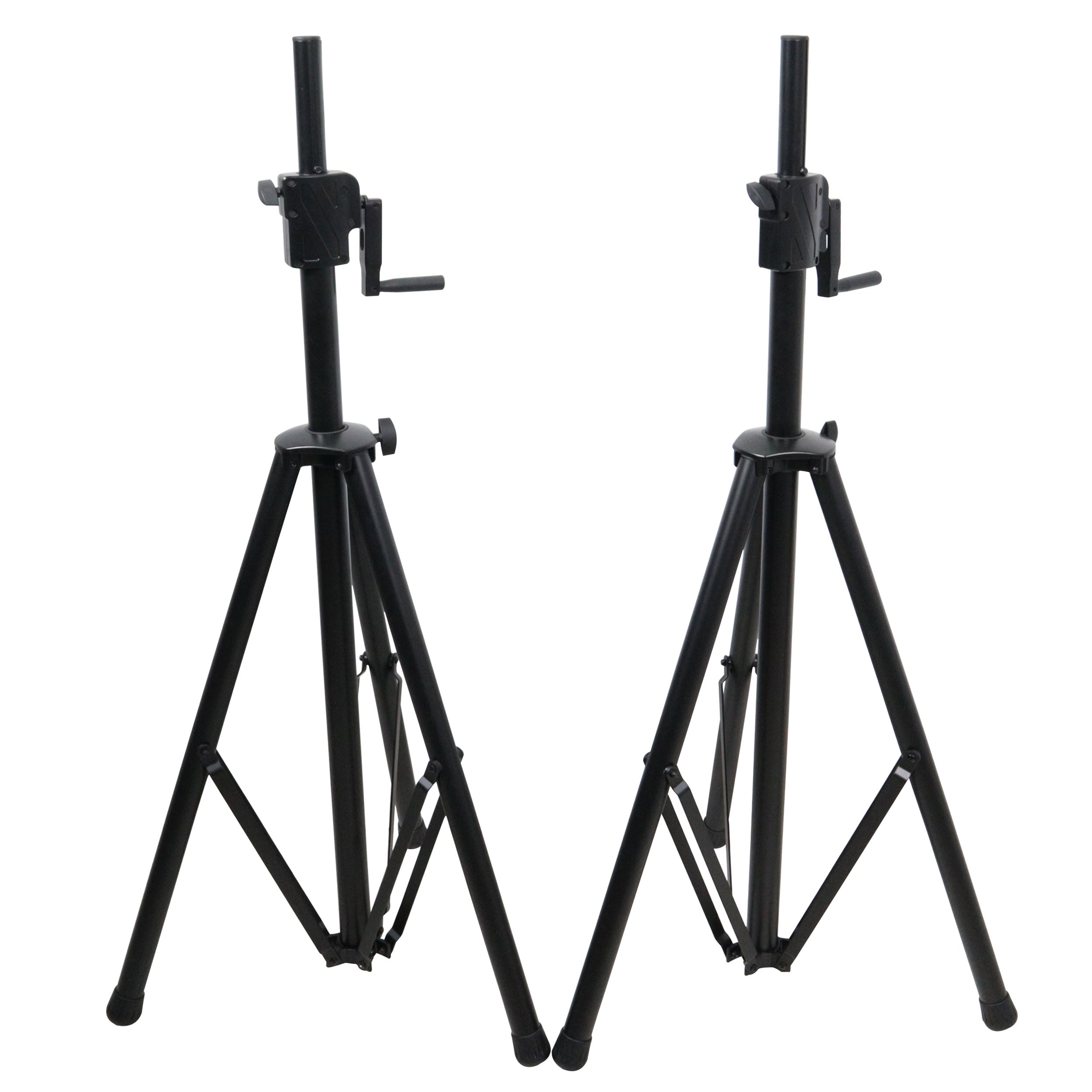 ProX 6' Ft Twin Pack Professional Telescoping Crank Speaker Stand Set with Carrying Bag Black Finish
