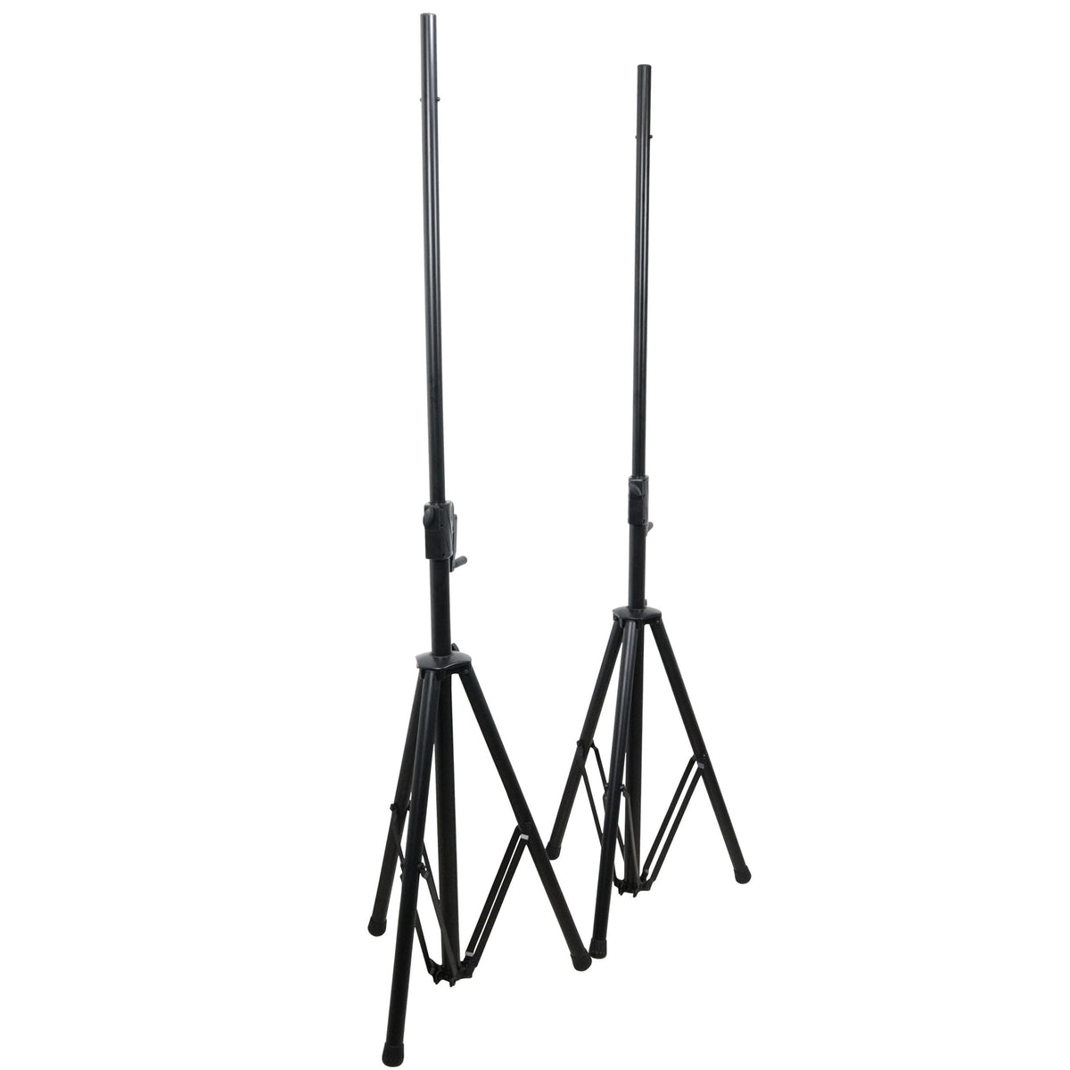 ProX 6' Ft Twin Pack Professional Telescoping Crank Speaker Stand Set with Carrying Bag Black Finish.