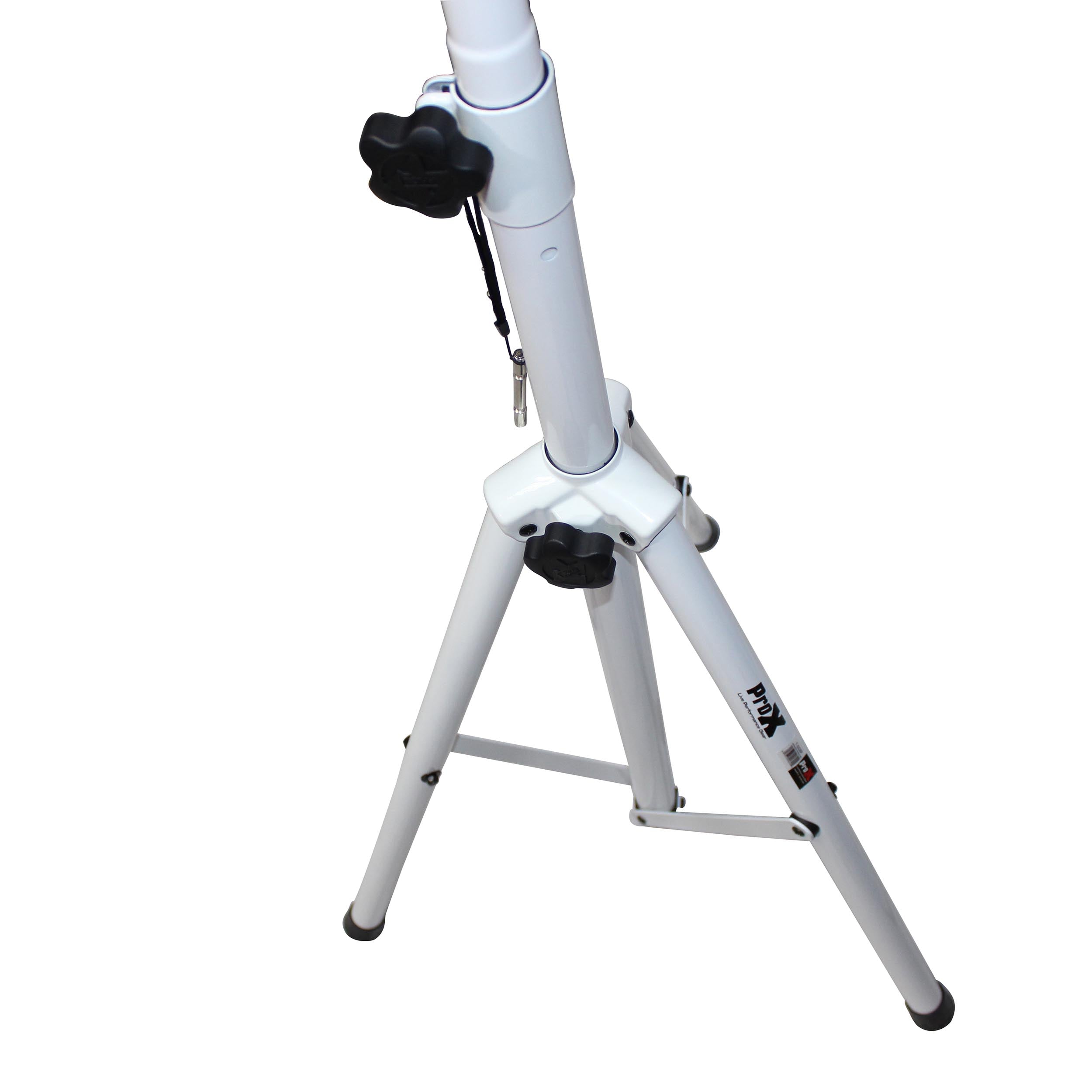 ProX White Heavy-Duty All Metal Speaker Tripod Stand Set of 2, 4-7 ft. (44"-84") Cloud Series
