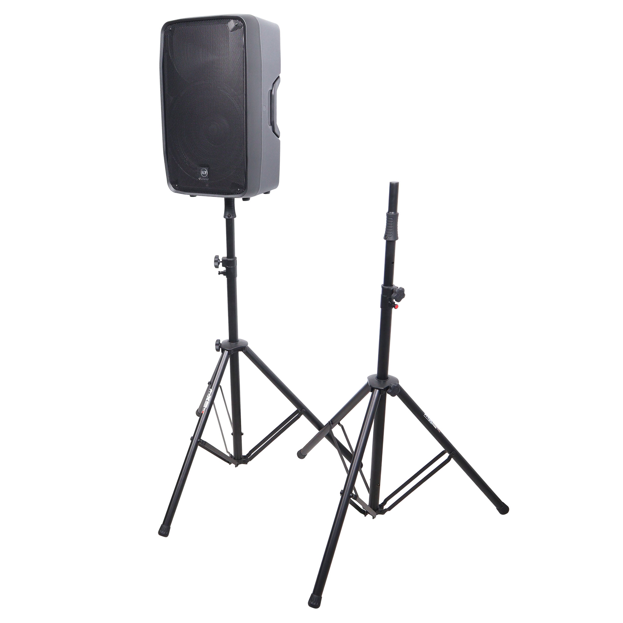 ProX Set of 2 Pro Air-Powered tripod Speaker stand in Black w/ Carry Bag.