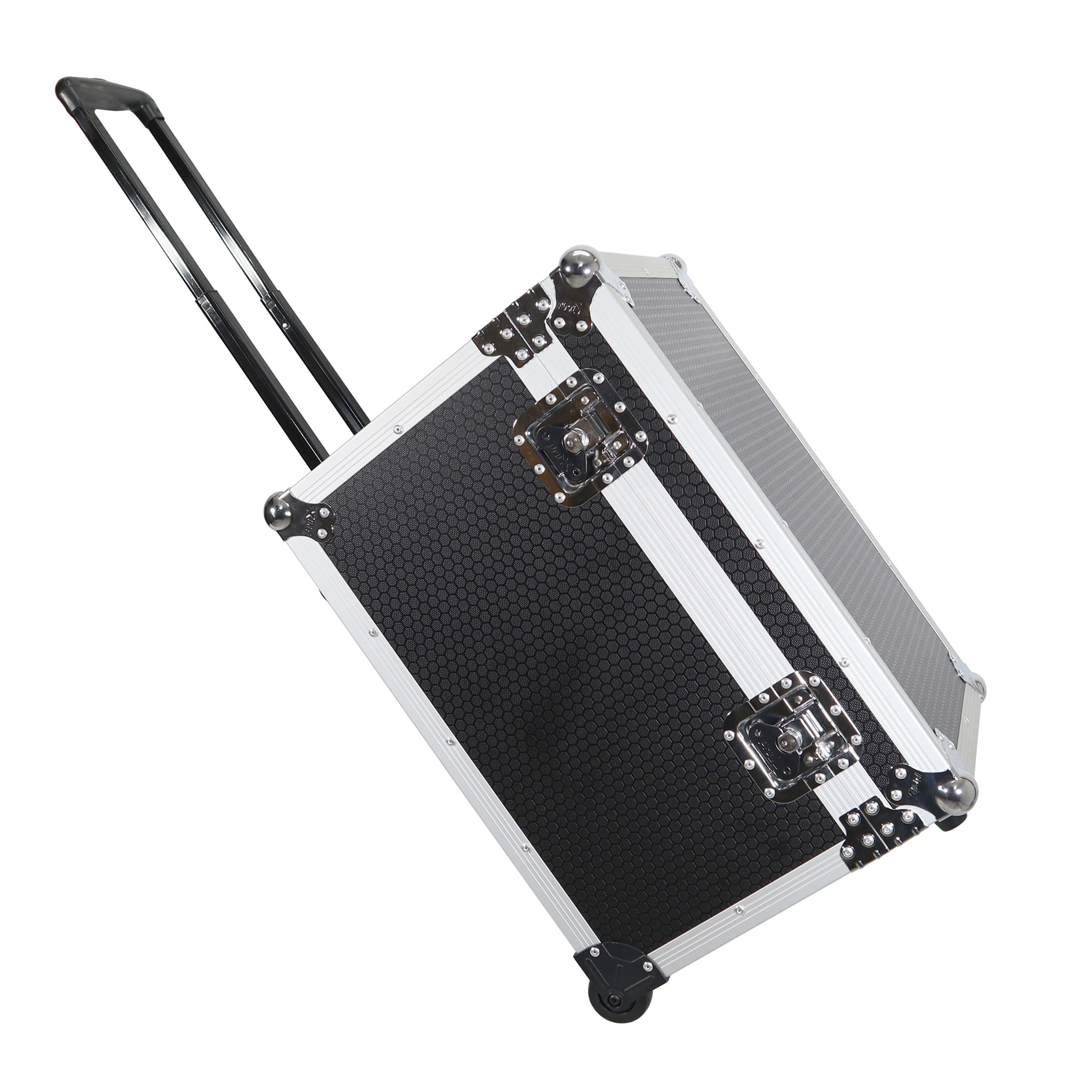 ProX Rolling Utility Case W/ Retractable Handle and Low-Profile Recessed Wheels 17x24.5x15" Exterior For Cabales/100 LP Vinyl Records