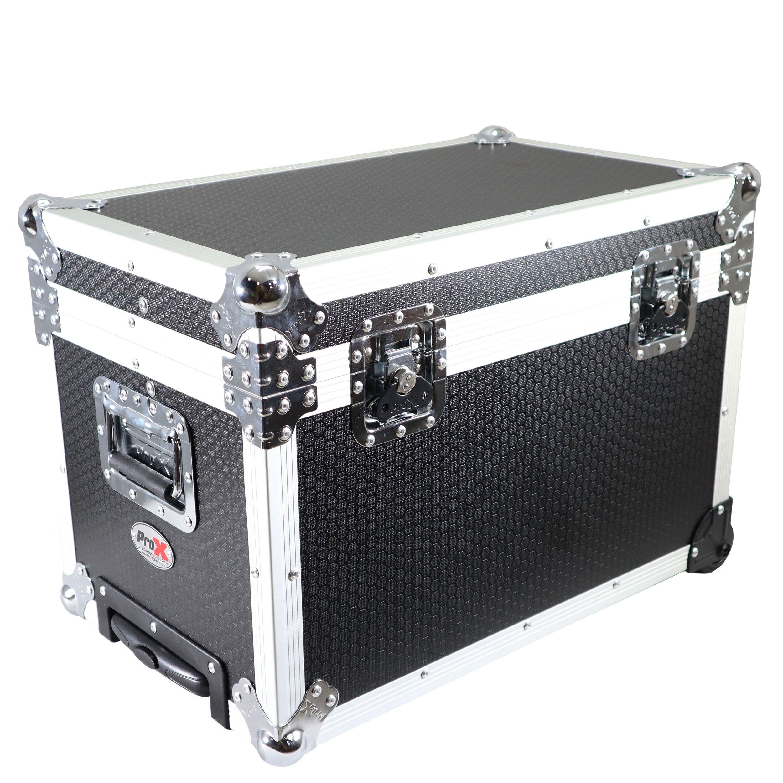 ProX Rolling Utility Case W/ Retractable Handle and Low-Profile Recessed Wheels 17x24.5x15" Exterior For Cabales/100 LP Vinyl Records
