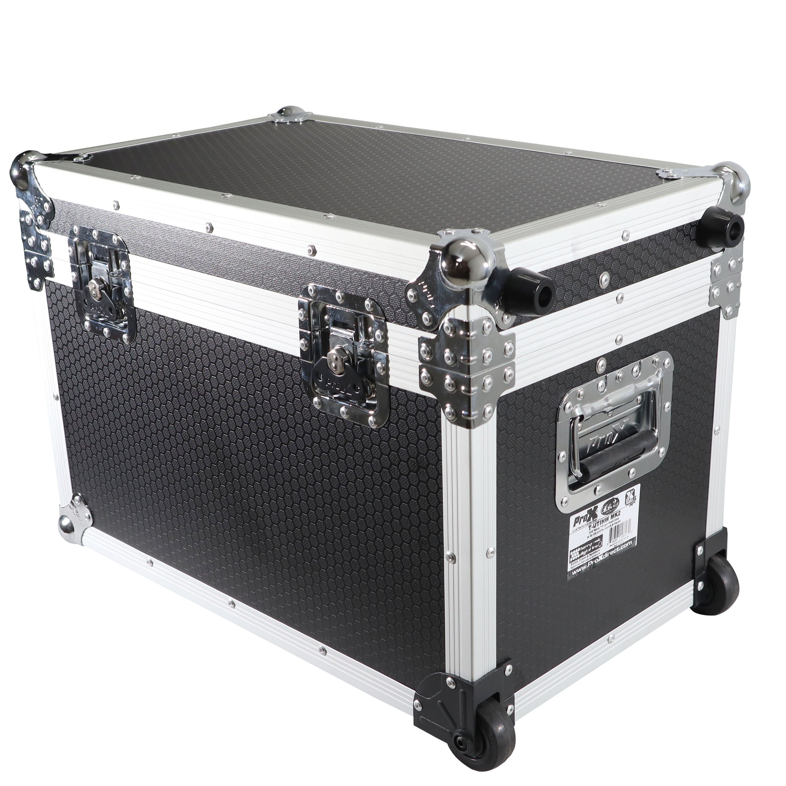 ProX Rolling Utility Case W/ Retractable Handle and Low-Profile Recessed Wheels 17x24.5x15" Exterior For Cabales/100 LP Vinyl Records