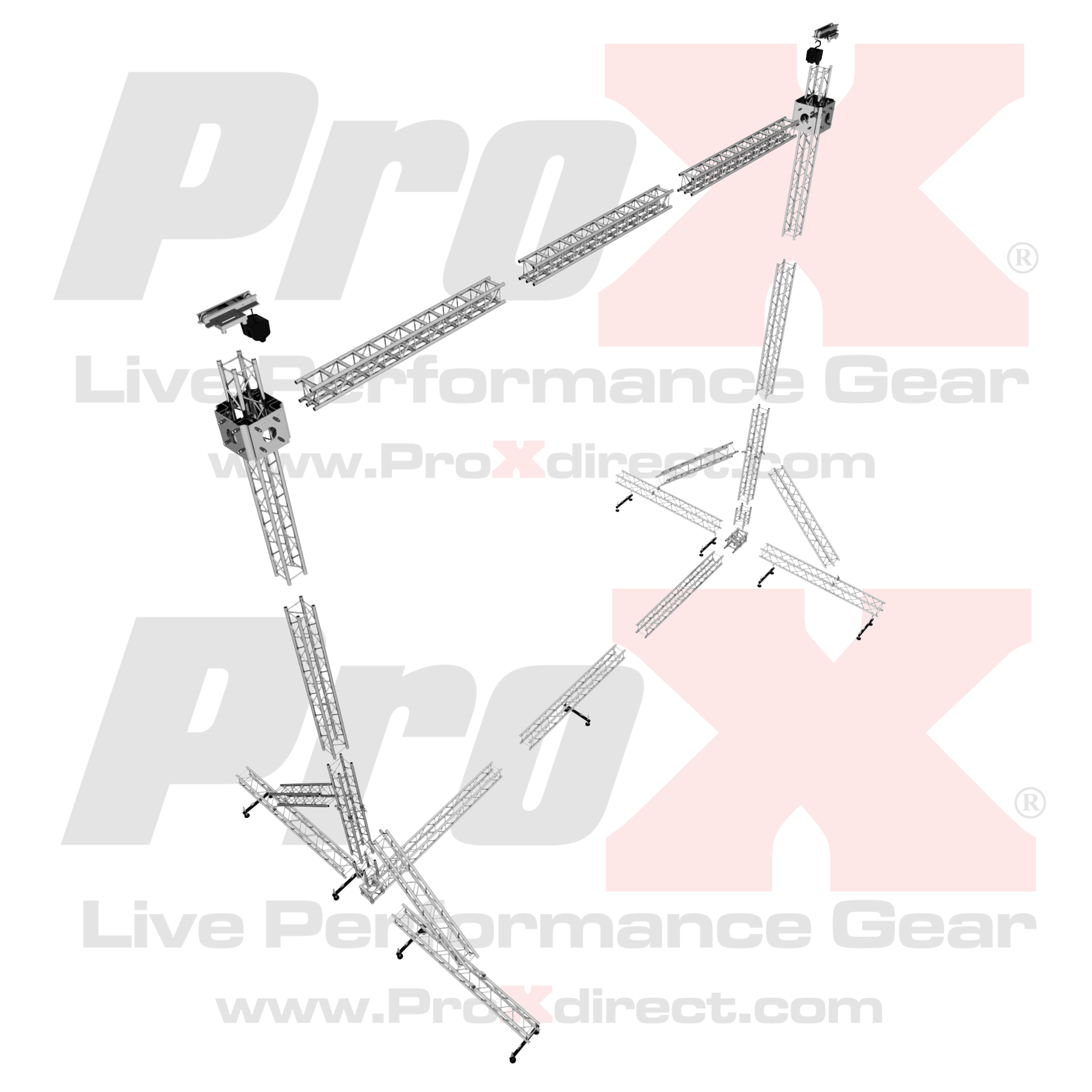 ProX LED Screen Display Panel Video Fly Wall Truss Ground Support System 30'W x 30'H TriGrip