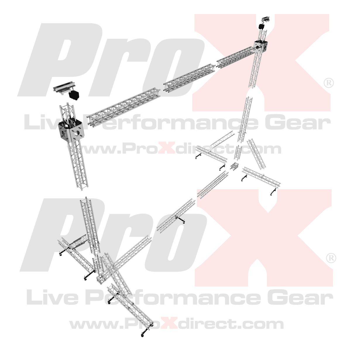 ProX LED Screen Display Panel Video Fly Wall Truss Ground Support System 30'W x 23'H TriGrip.