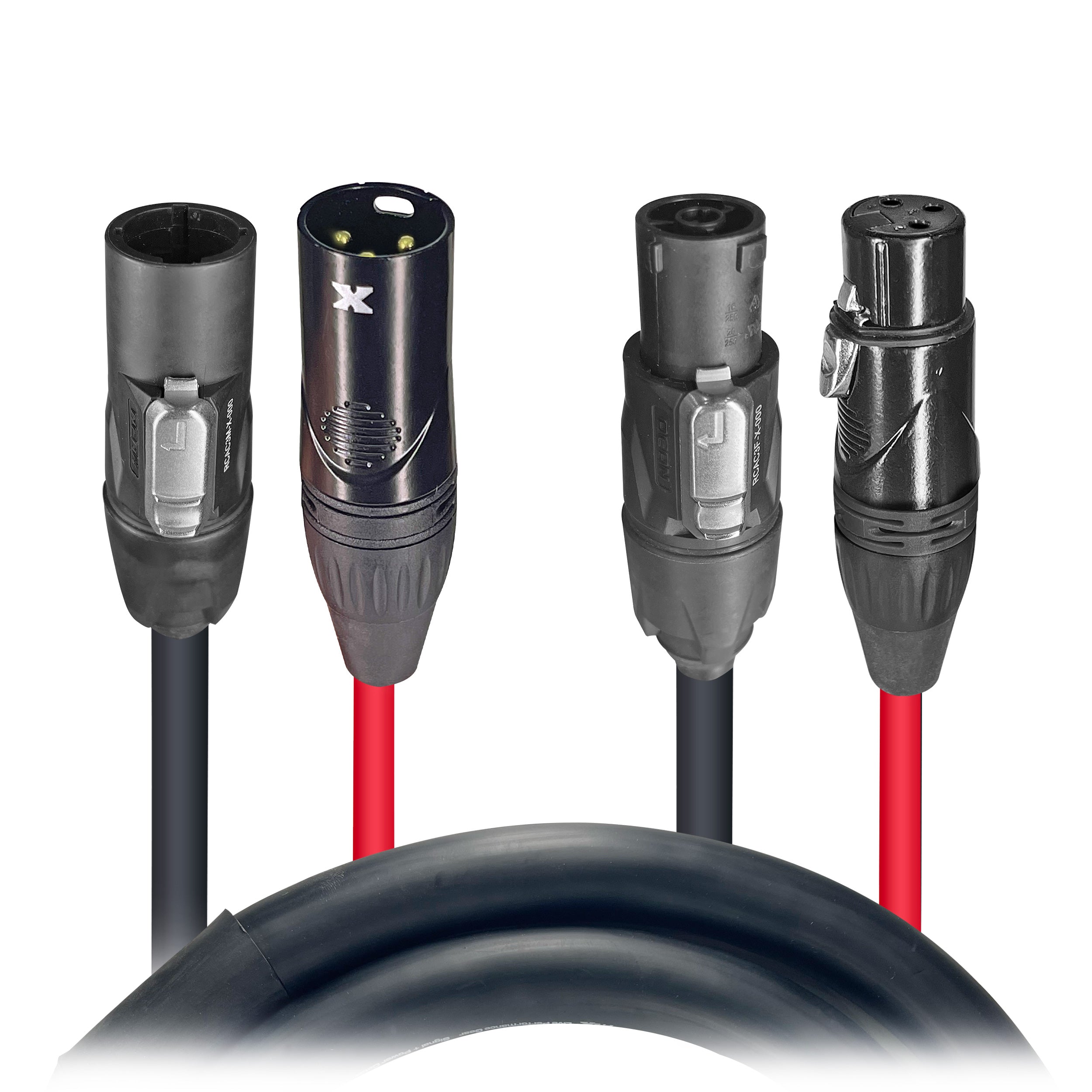 ProX 6' FT Dual Powerkon to Dual DMX Combo Link Jumper Cable