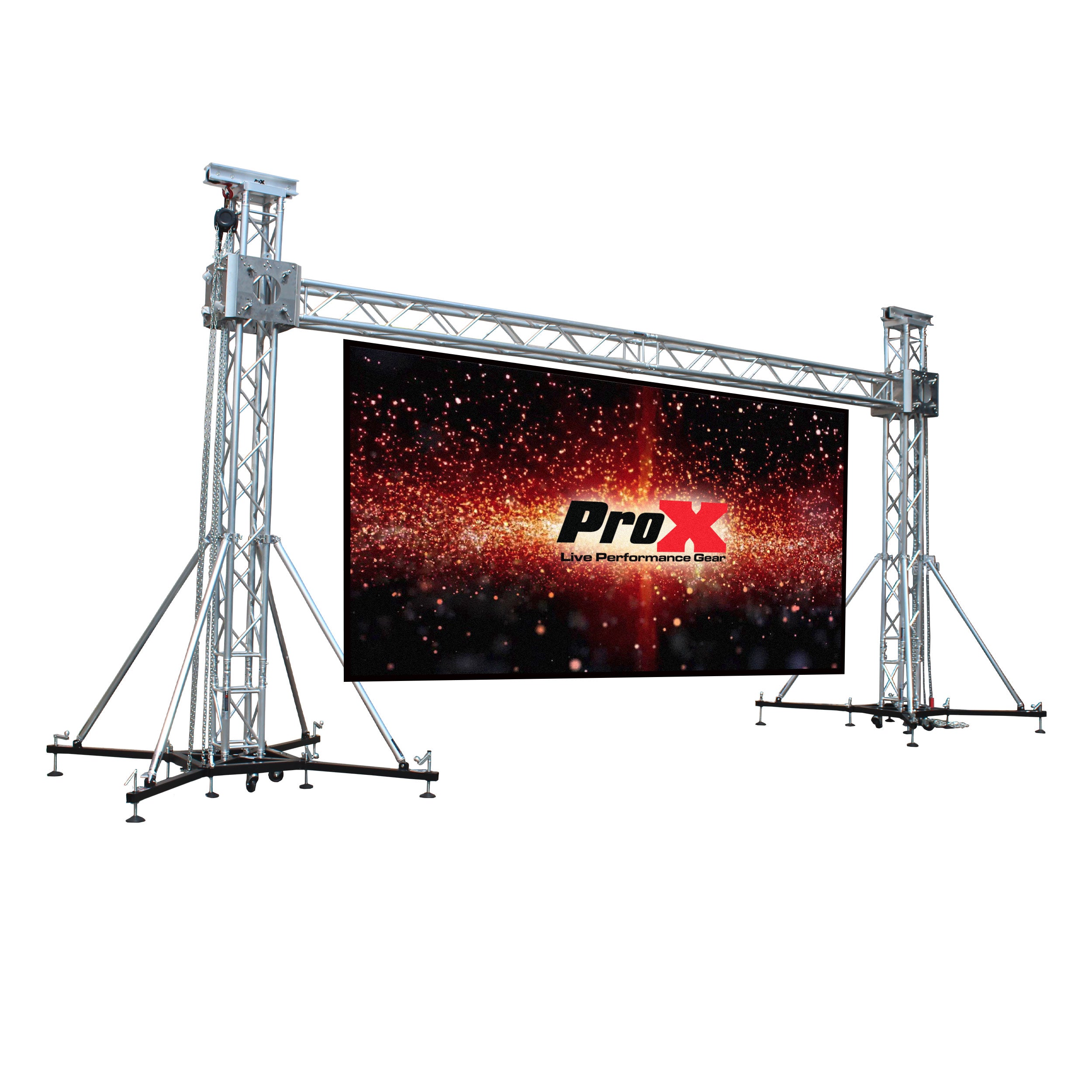 ProX LED Screen Display Panel Video Fly Wall Truss Ground Support System 20'W x 23'H Outdoor w/ Hoist