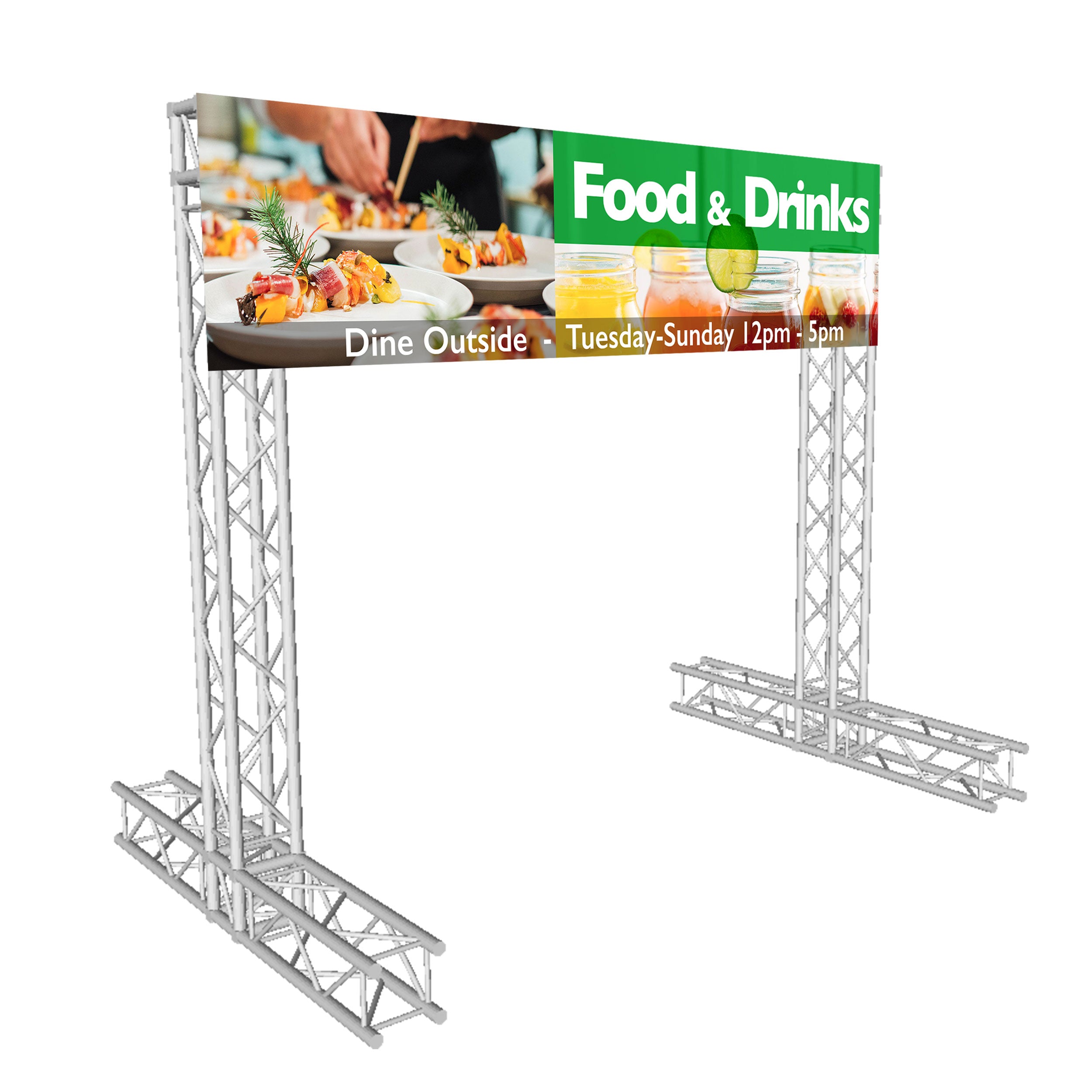 ProX 8x8' Ft K-Truss Economy Aluminum Truss Outdoor Banner Display System - Banner Not Included