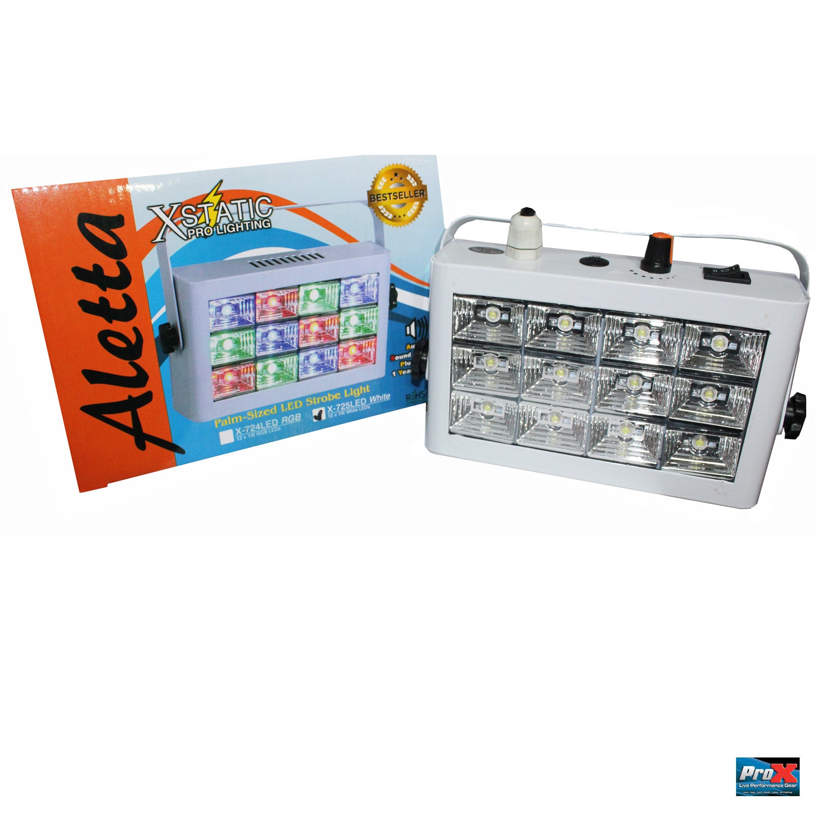 ProX Palm Sized Aletta LED Strobe Light White