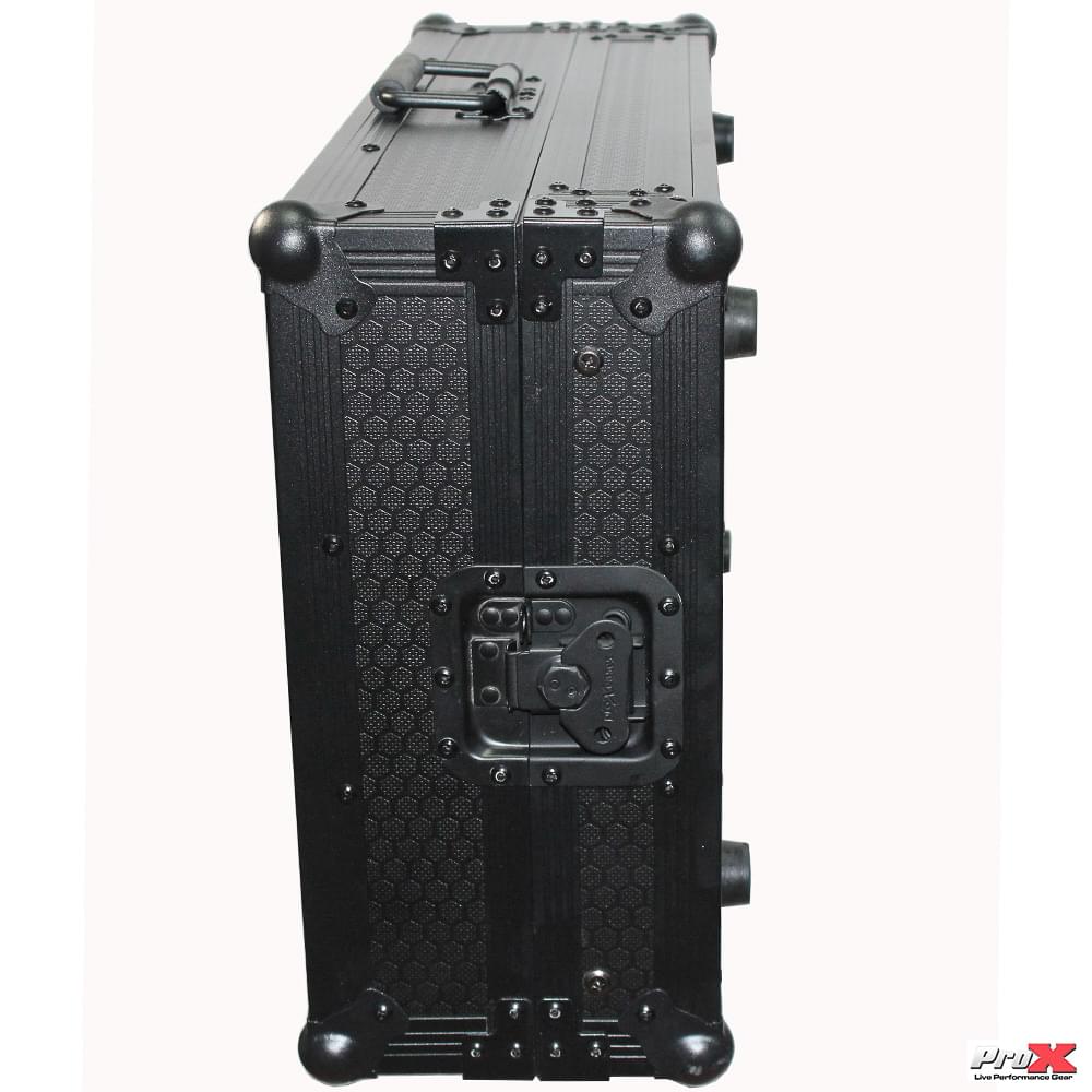 ProX Flight Case for Numark MixTrack 3 Pro 3 and Platinum Digital Controller W-Laptop Shelf | Black on Black.