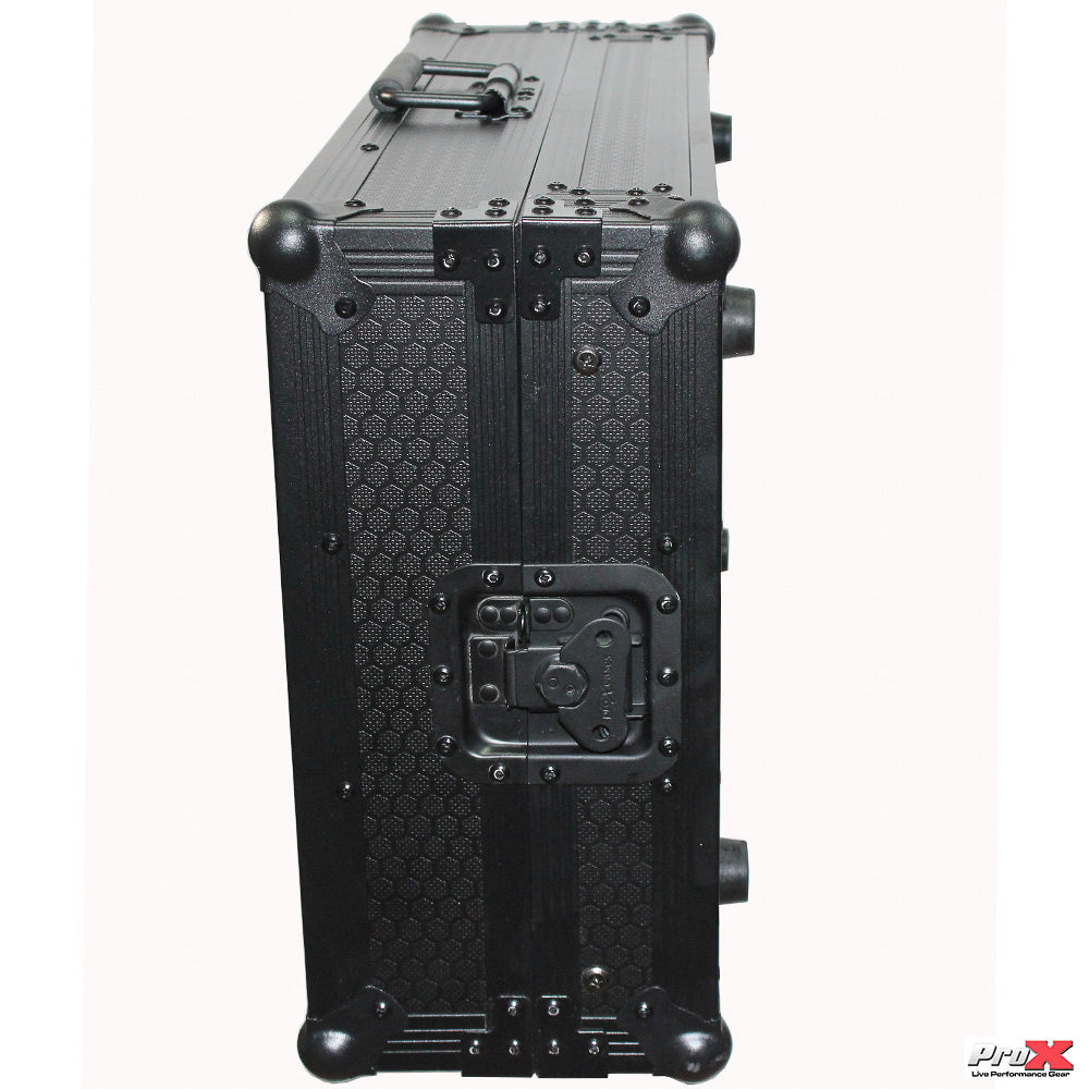 ProX Flight Case for Numark MixTrack 3 Pro 3 and Platinum Digital Controller W-Laptop Shelf | Black on Black