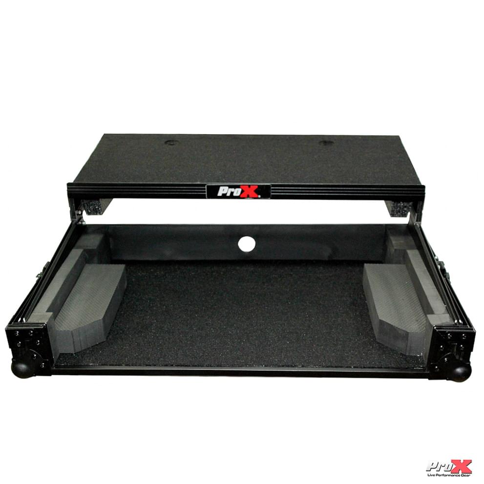 ProX Flight Case for Numark MixTrack 3 Pro 3 and Platinum Digital Controller W-Laptop Shelf | Black on Black.