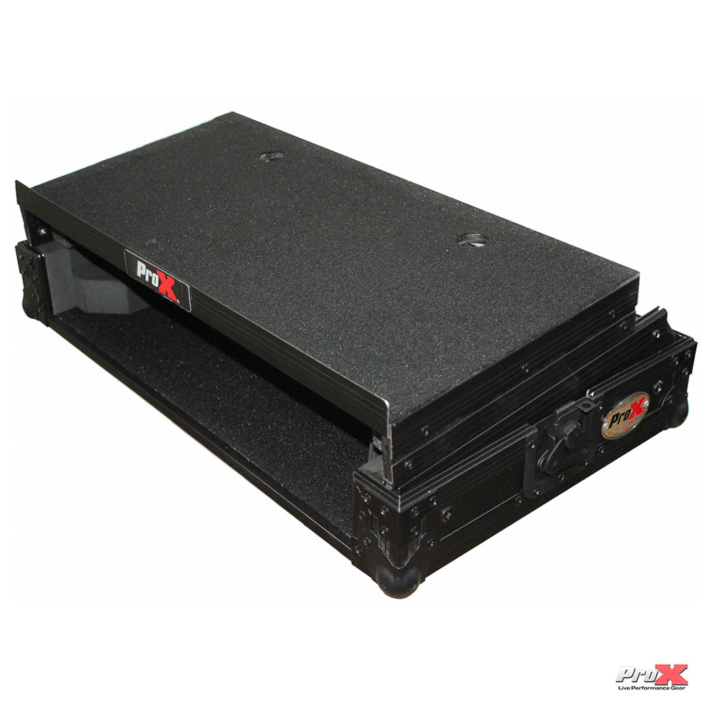 ProX Flight Case for Numark MixTrack 3 Pro 3 and Platinum Digital Controller W-Laptop Shelf | Black on Black