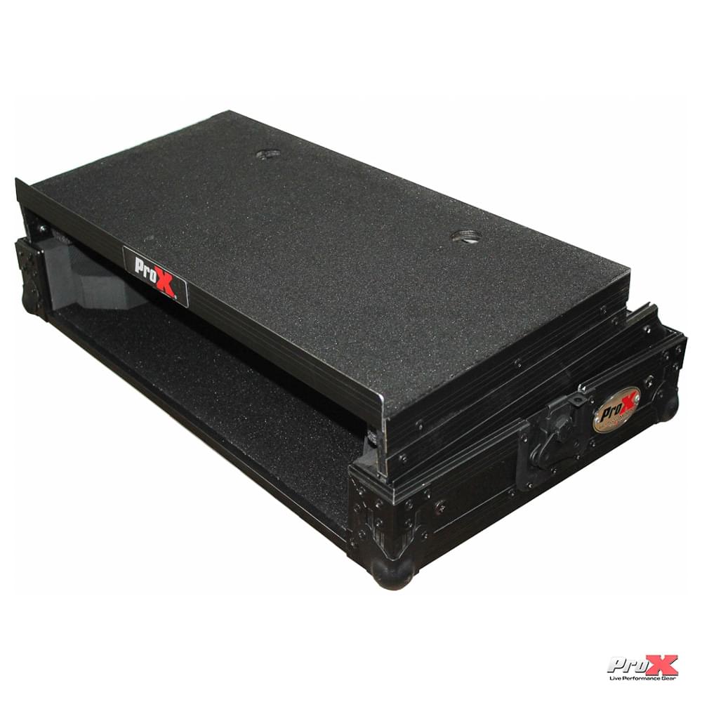 ProX Flight Case for Numark MixTrack 3 Pro 3 and Platinum Digital Controller W-Laptop Shelf | Black on Black.