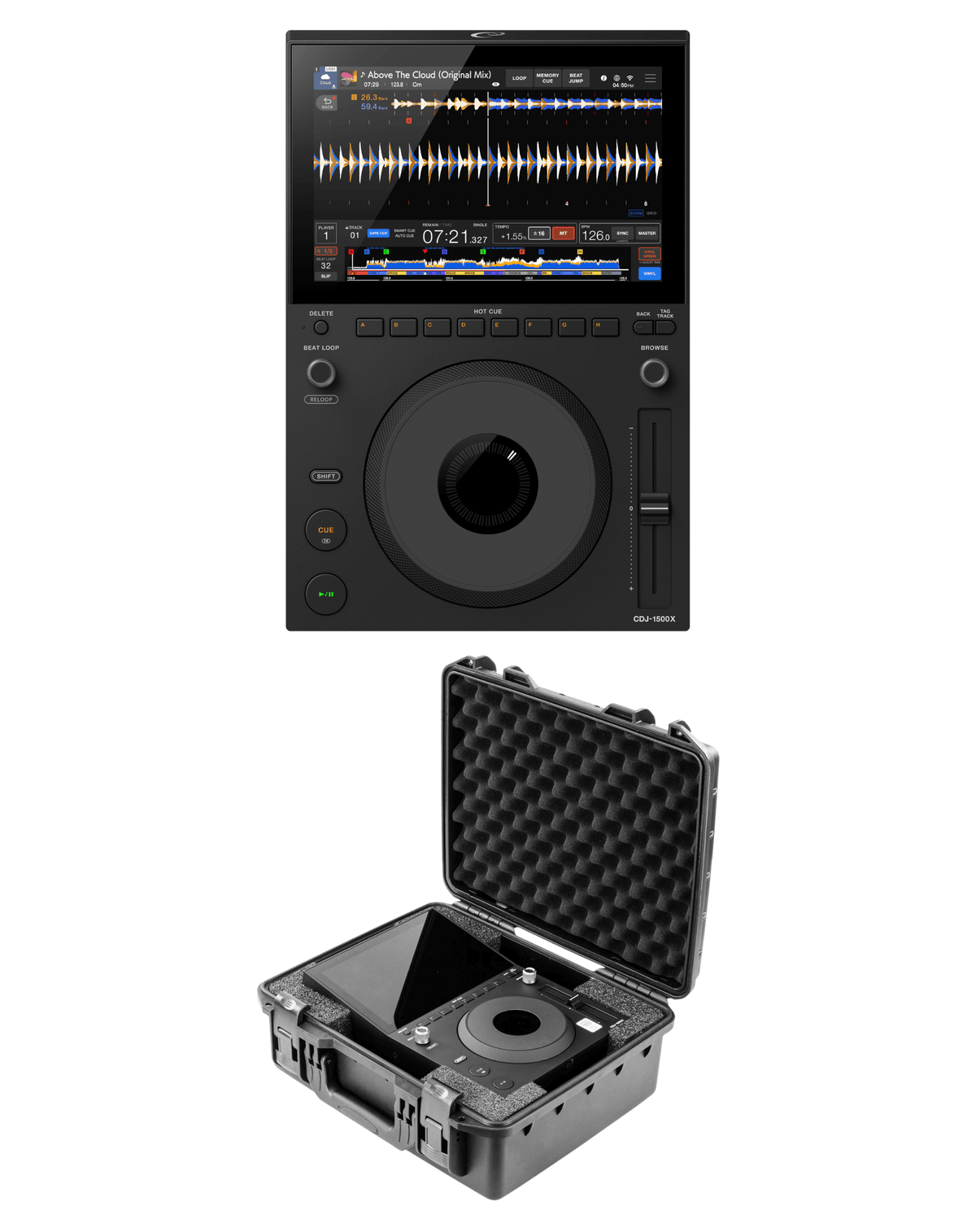AlphaTheta CDJ-1500X + Odyssey VCDJ1500X Case Bundle.