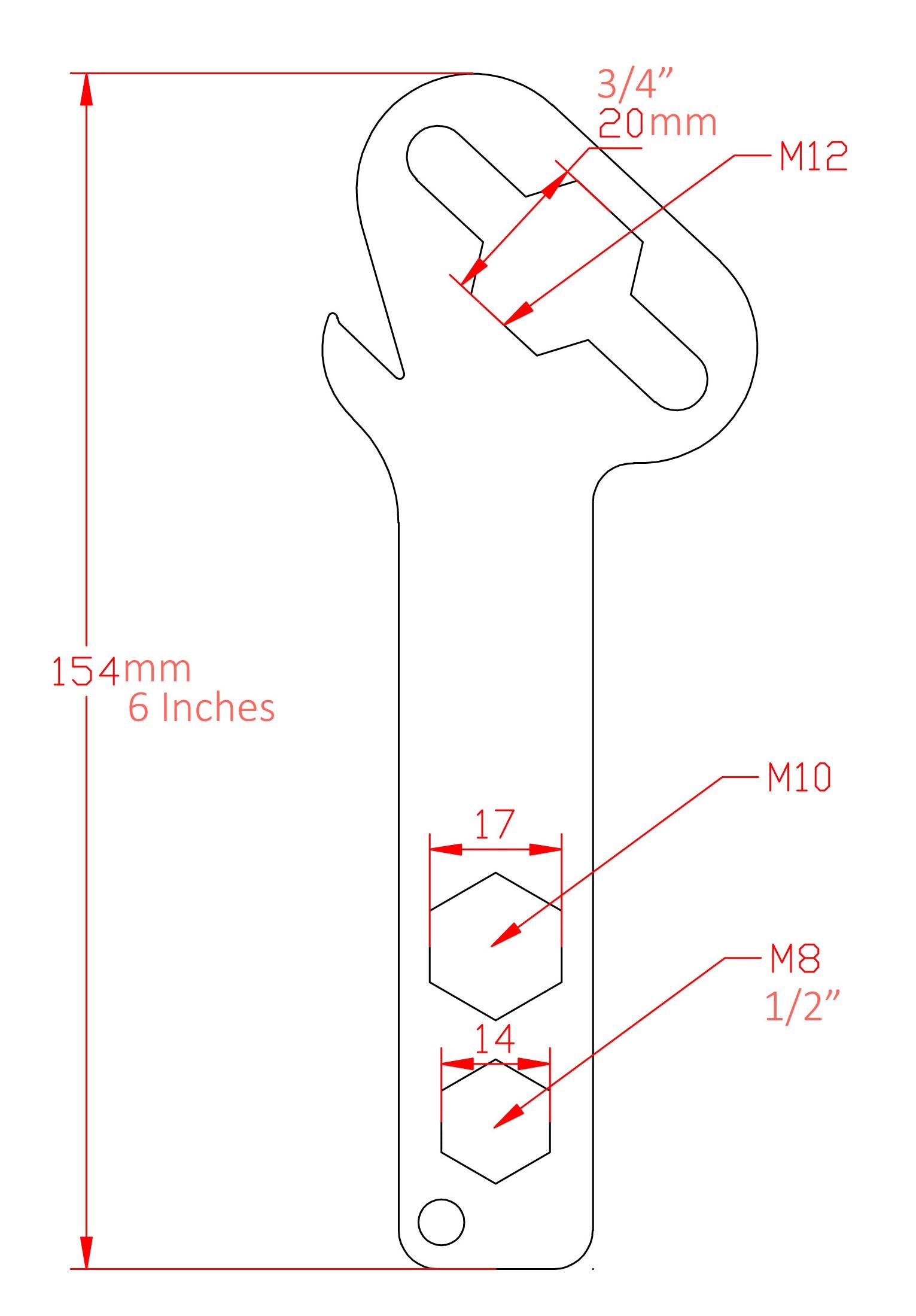 ProX XT-CLWRENCH Multi-Function Monkey Wrench in Red