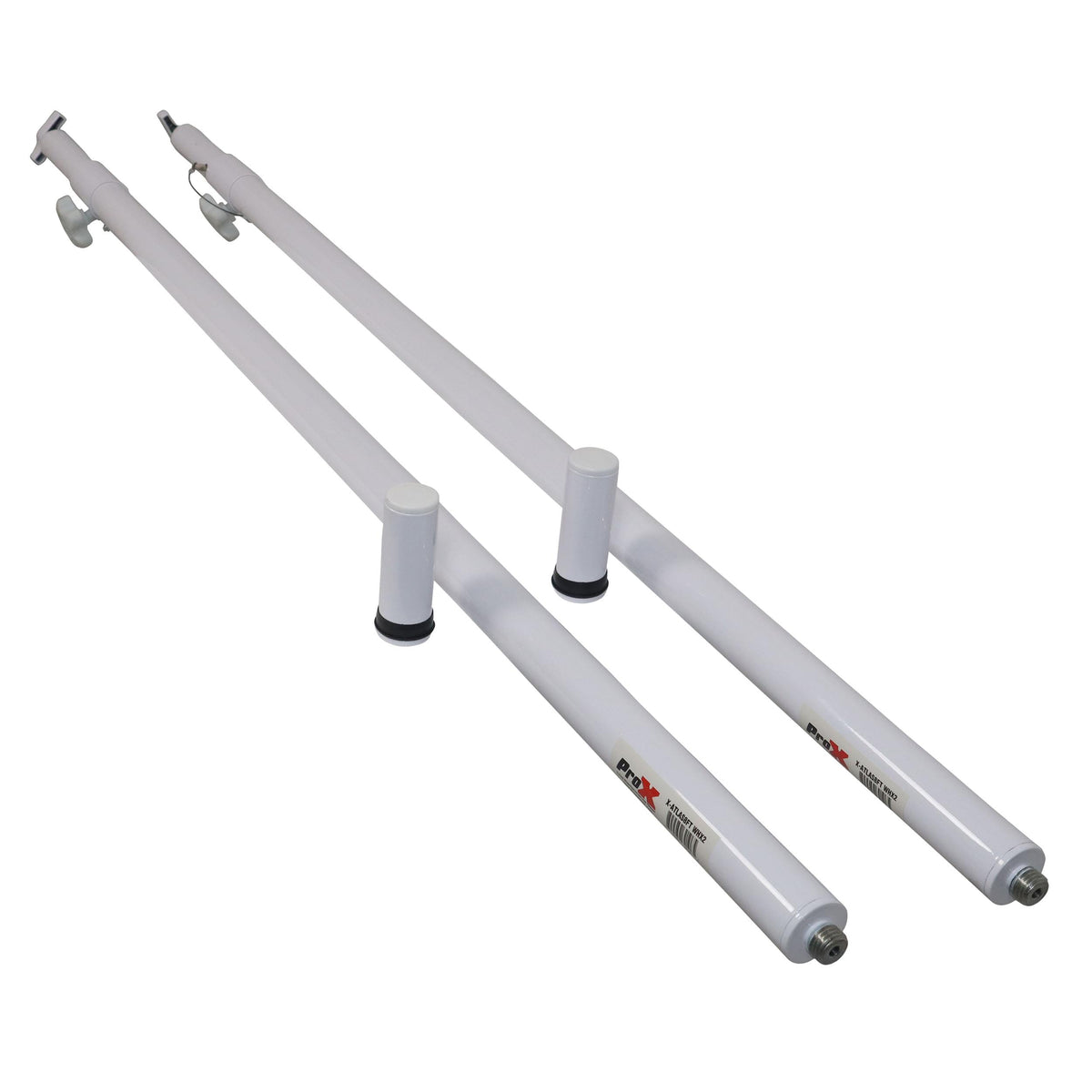 ProX Set of 2 Atlas Telescoping Poles White 56"–96" Adjustable Height.