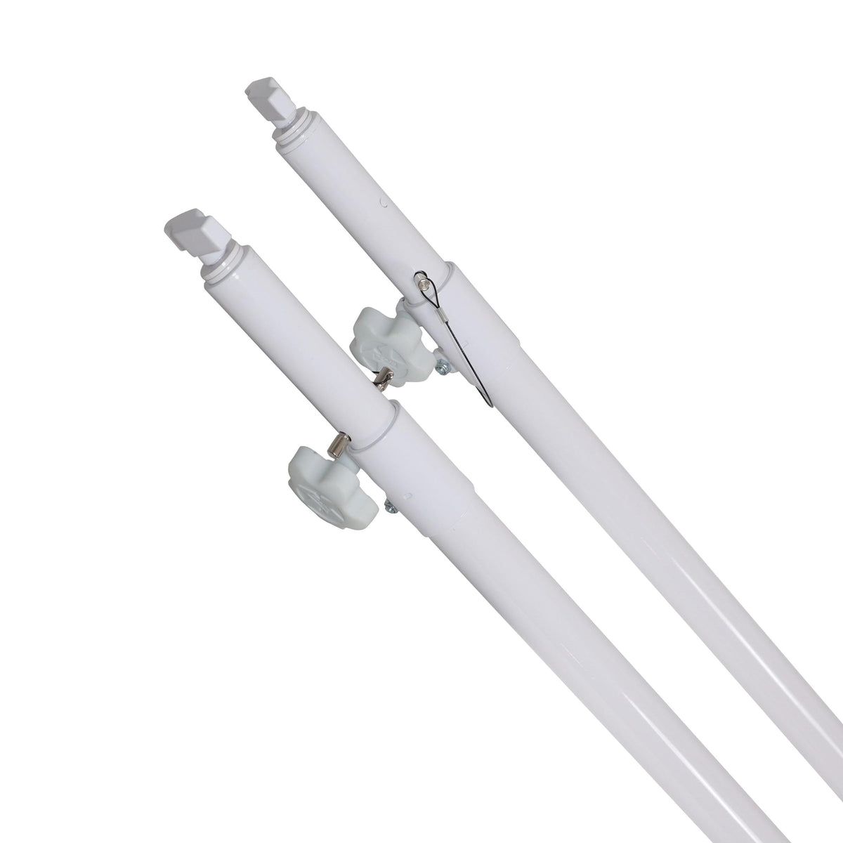 ProX Set of 2 Atlas Telescoping Poles White 56"–96" Adjustable Height.
