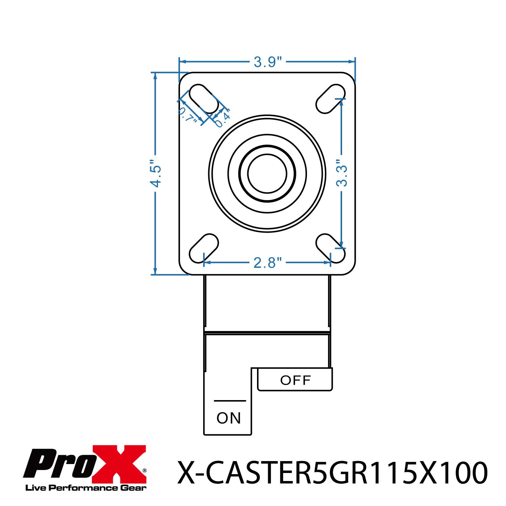 ProX Single Gray 5" Wheel Polyurethane Swivel Industrial Grade Locking Caster