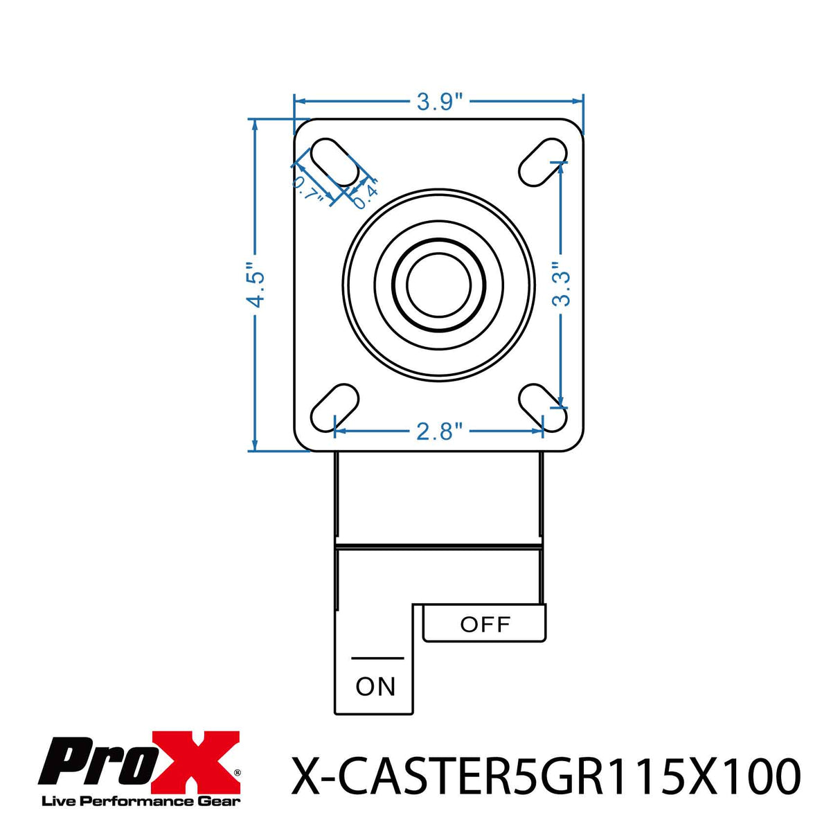 ProX Single Gray 5" Wheel Polyurethane Swivel Industrial Grade Locking Caster.