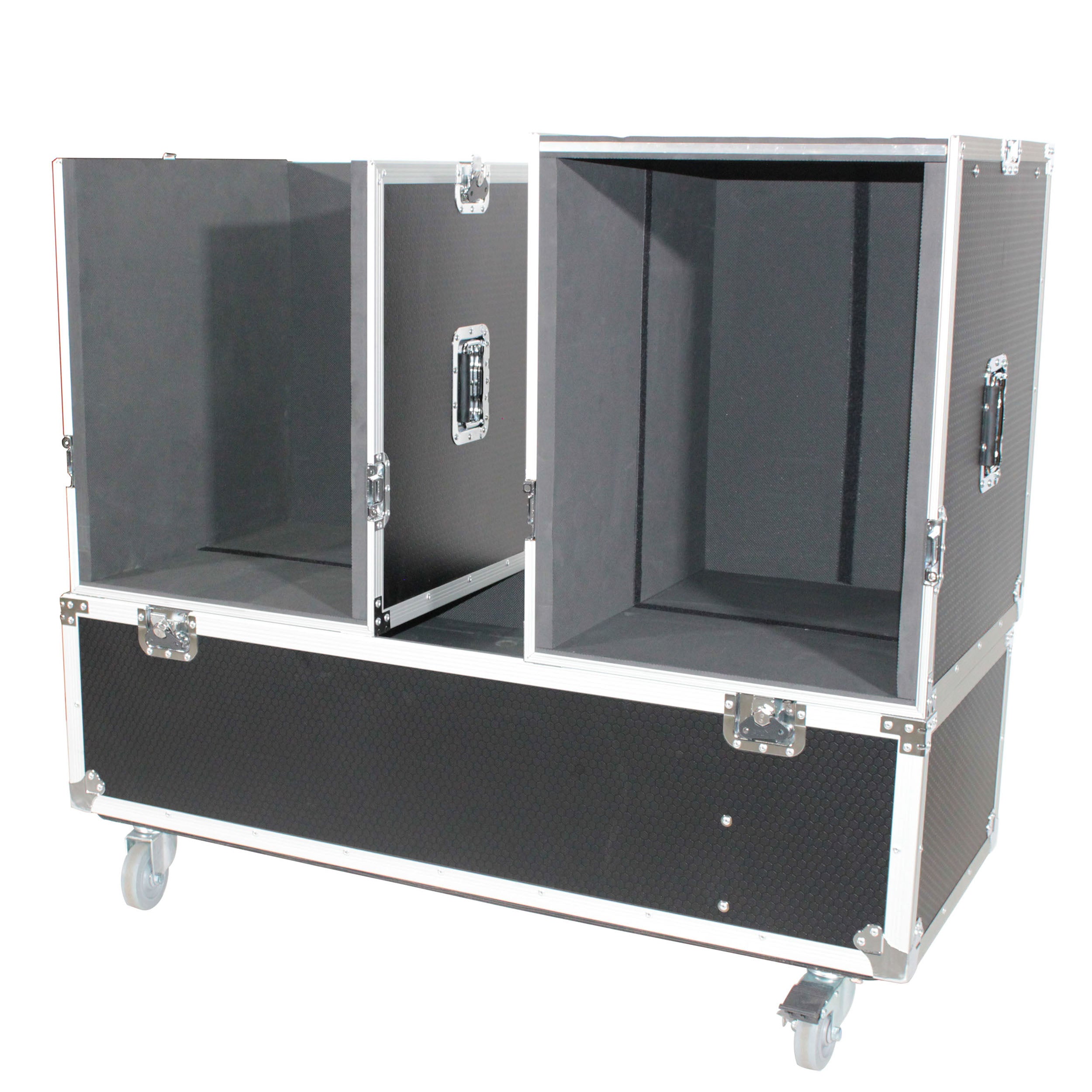 ProX ATA Flight Case for 2x RCF EVOX12 or EV Evolve 50 Compact Arrays Fits Two Speakers and Subwoofers