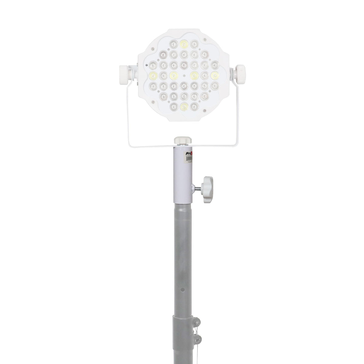 ProX 1 3/8" 35mm Universal Compact Single Stud Lighting M8 Mount for Most Speaker Stands White.