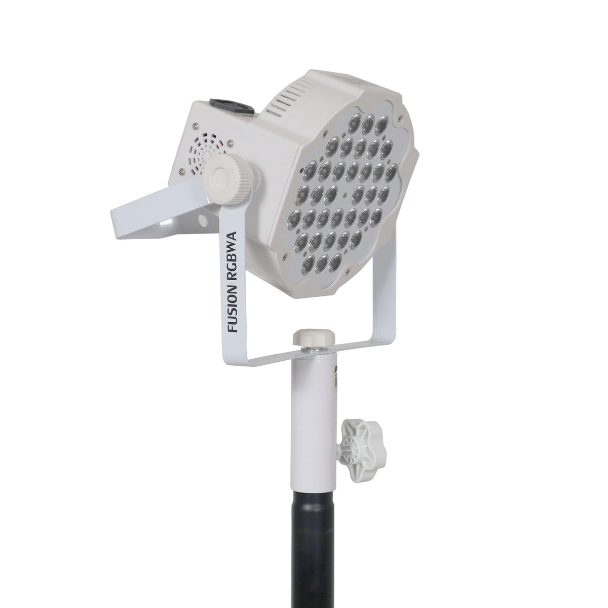 ProX 1 3/8" 35mm Universal Compact Single Stud Lighting M8 Mount for Most Speaker Stands White.