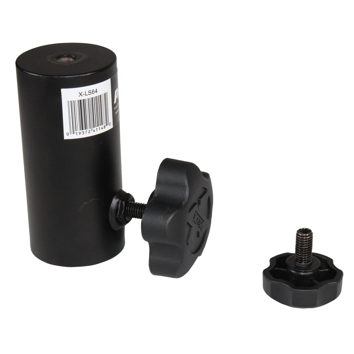 ProX 1 3/8" 35mm Universal Compact Single Stud Lighting M8 Mount for Most Speaker Stands Black.