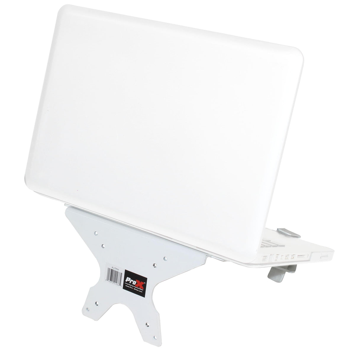 ProX Universal Laptop Tray + VESA Monitor Mounting Bracket fits on Speaker Stand 1-3/8" Pole White.