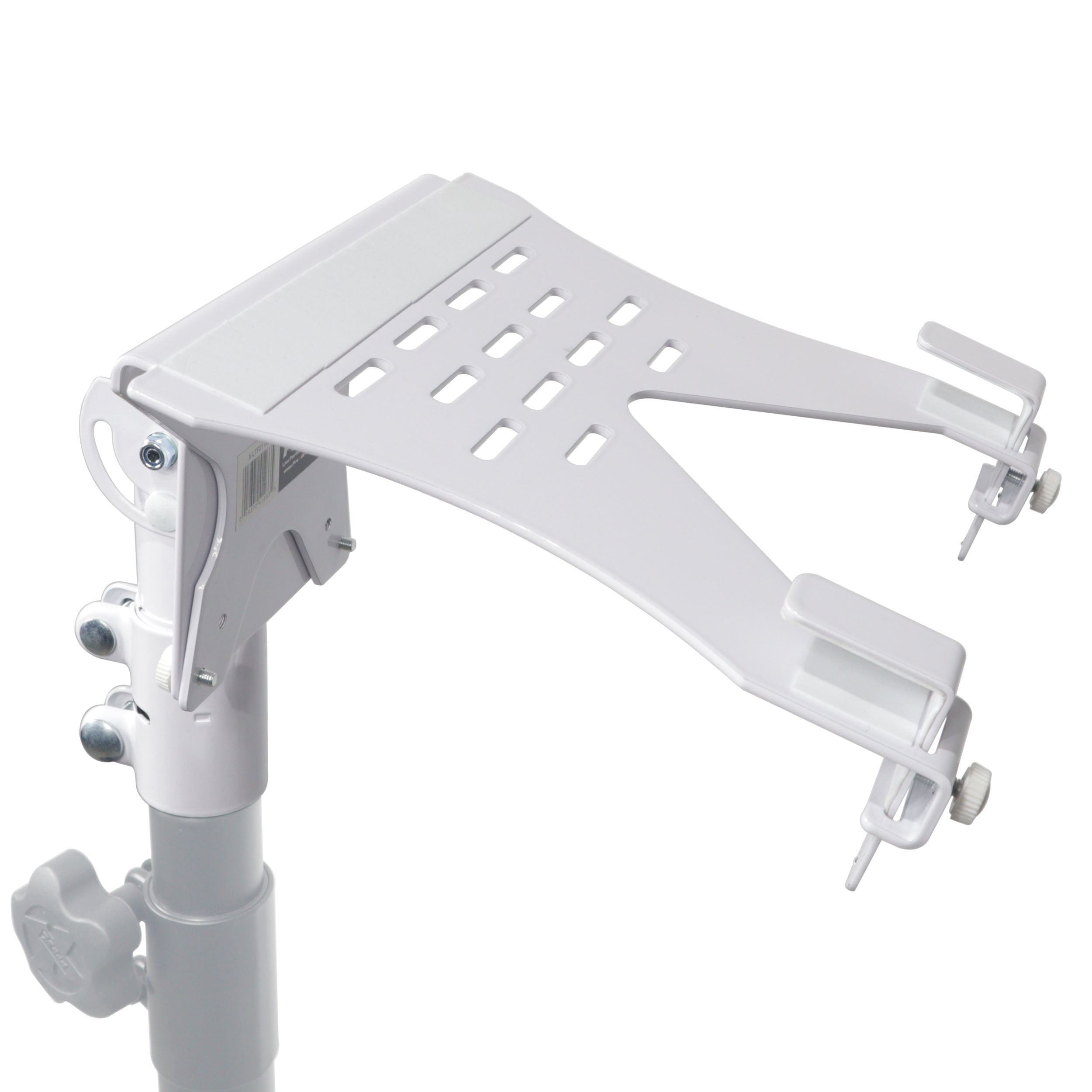 ProX Universal Laptop Tray + VESA Monitor Mounting Bracket fits on Speaker Stand 1-3/8" Pole White