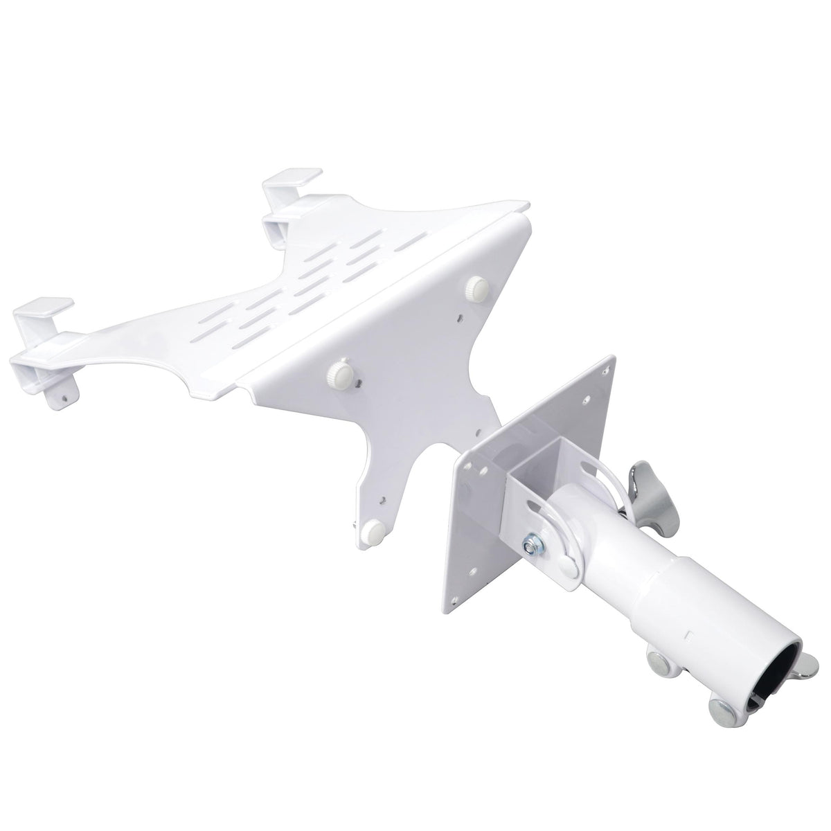 ProX Universal Laptop Tray + VESA Monitor Mounting Bracket fits on Speaker Stand 1-3/8" Pole White.