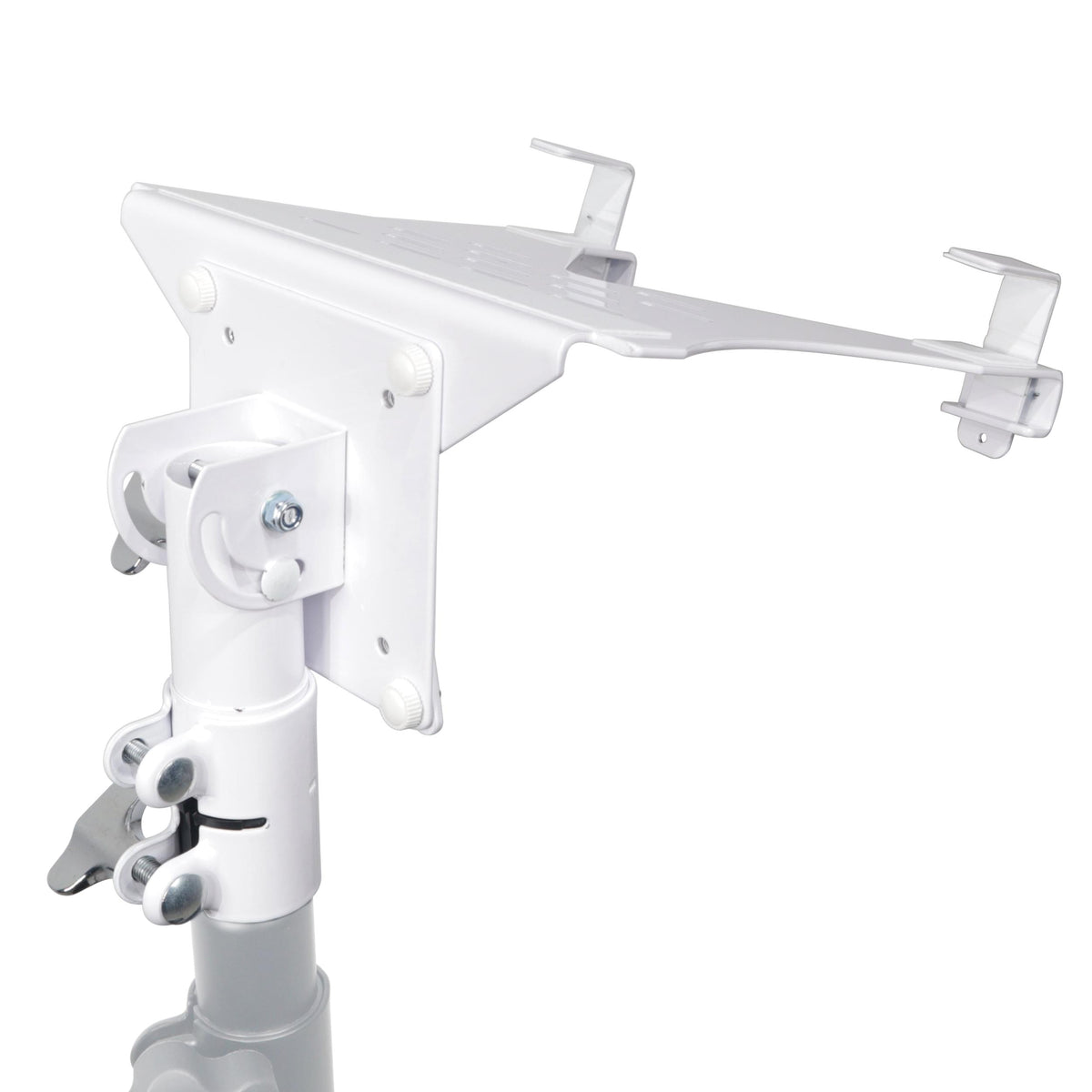 ProX Universal Laptop Tray + VESA Monitor Mounting Bracket fits on Speaker Stand 1-3/8" Pole White.