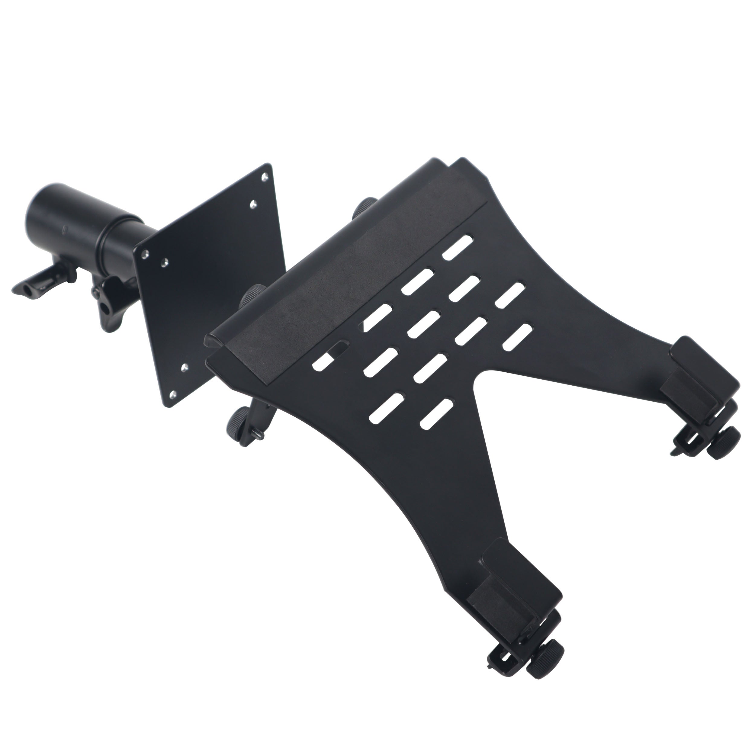 ProX Universal Laptop Tray + VESA Monitor Mounting Bracket fits on Speaker Stand 1-3/8" Pole Black