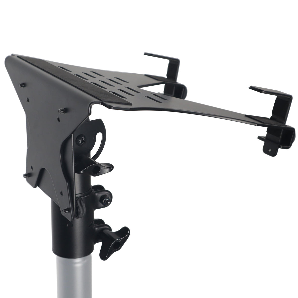 ProX Universal Laptop Tray + VESA Monitor Mounting Bracket fits on Speaker Stand 1-3/8" Pole Black.