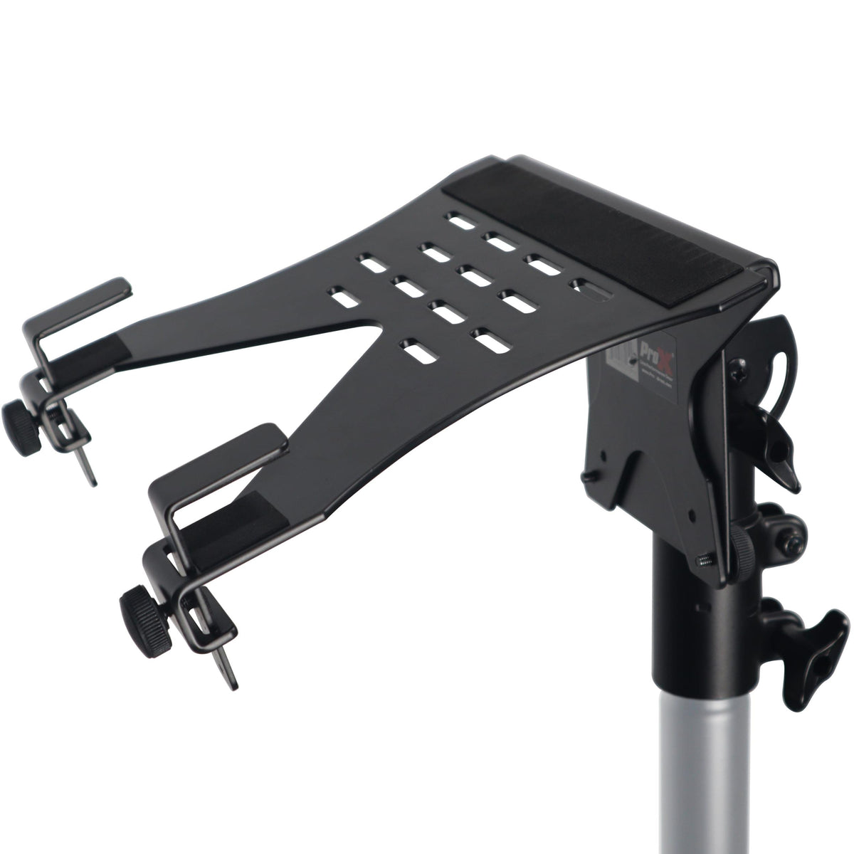ProX Universal Laptop Tray + VESA Monitor Mounting Bracket fits on Speaker Stand 1-3/8" Pole Black.