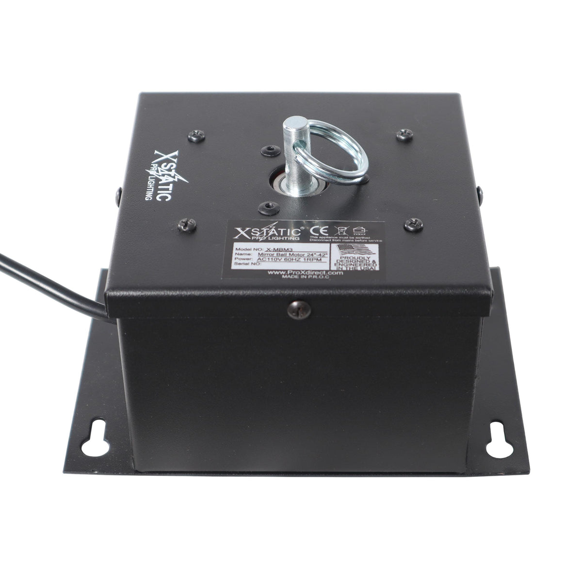 ProX 1 RPM Powered Rotating Disco Mirror Ball Motor with Ring – Supports 30"-48".