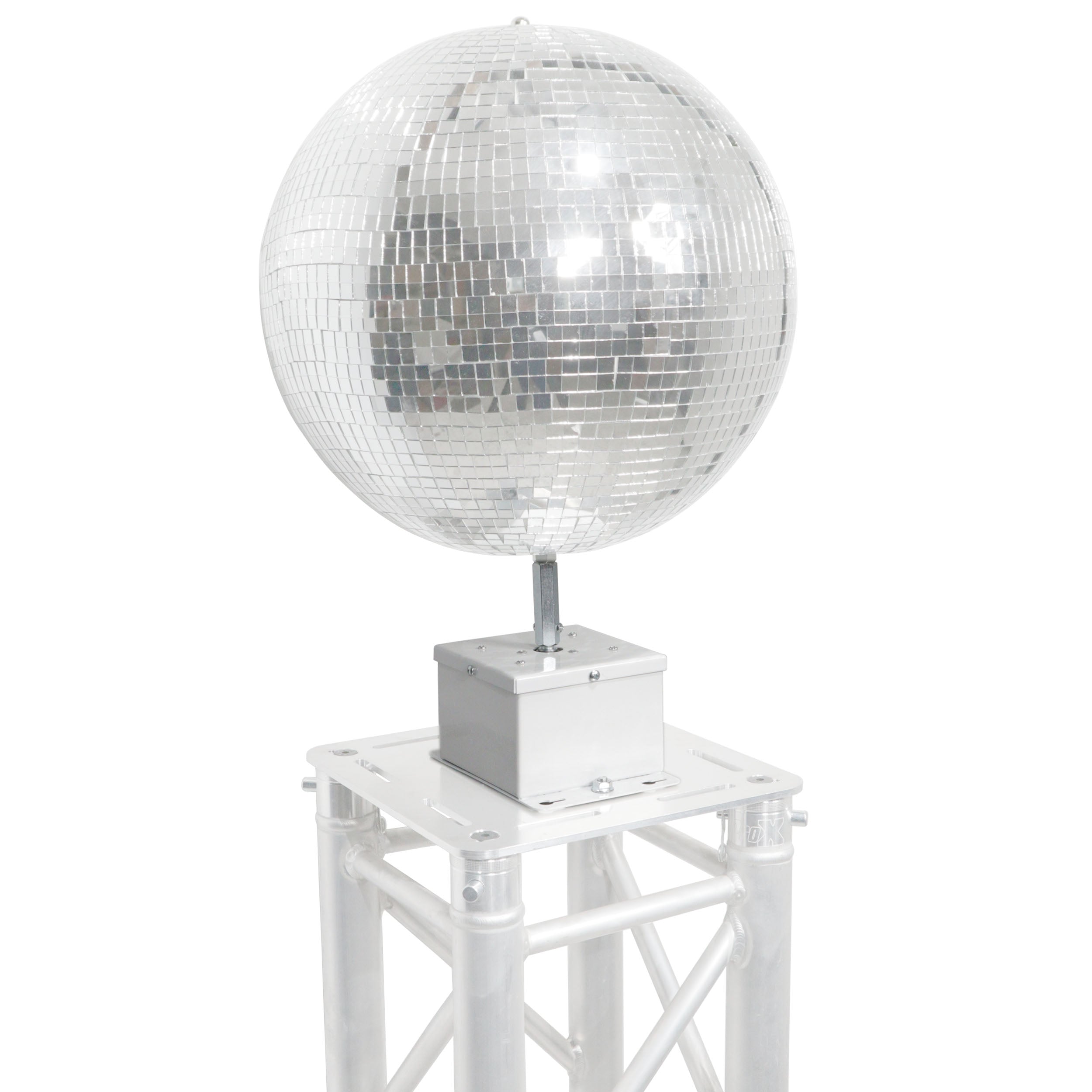 ProX MOTOS Upright Mirror Ball Oscillating 1RPM Motor – Mounts up to 30" Mirror Balls White Finish