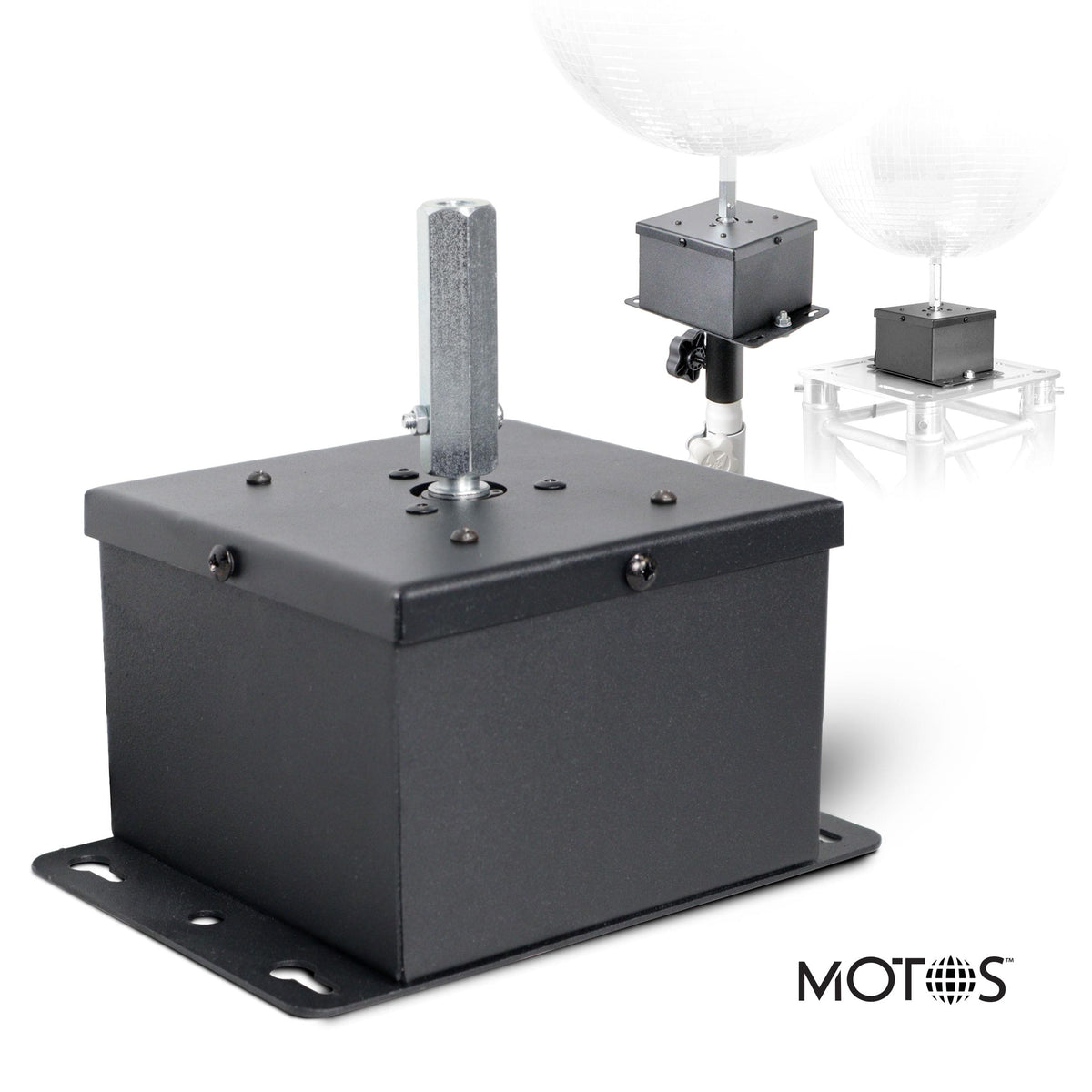 ProX MOTOS Upright Mirror Ball Oscillating 1RPM Motor – Mounts up to 30" Mirror Balls Black Finish.