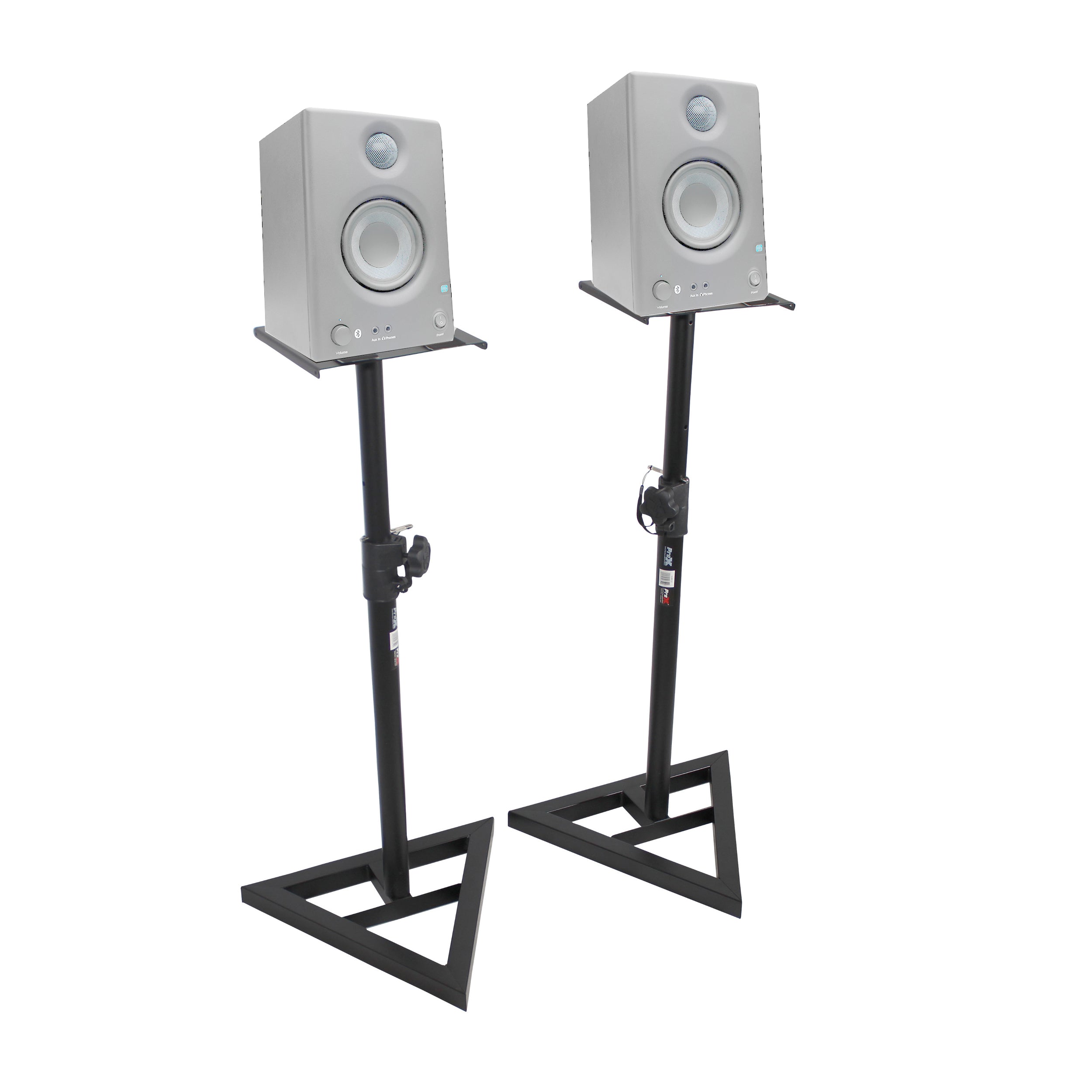 ProX Pair of Studio Monitor Stands Speaker Platform Telescoping Height Adjustment W-Rubberized Platform and Wide Base