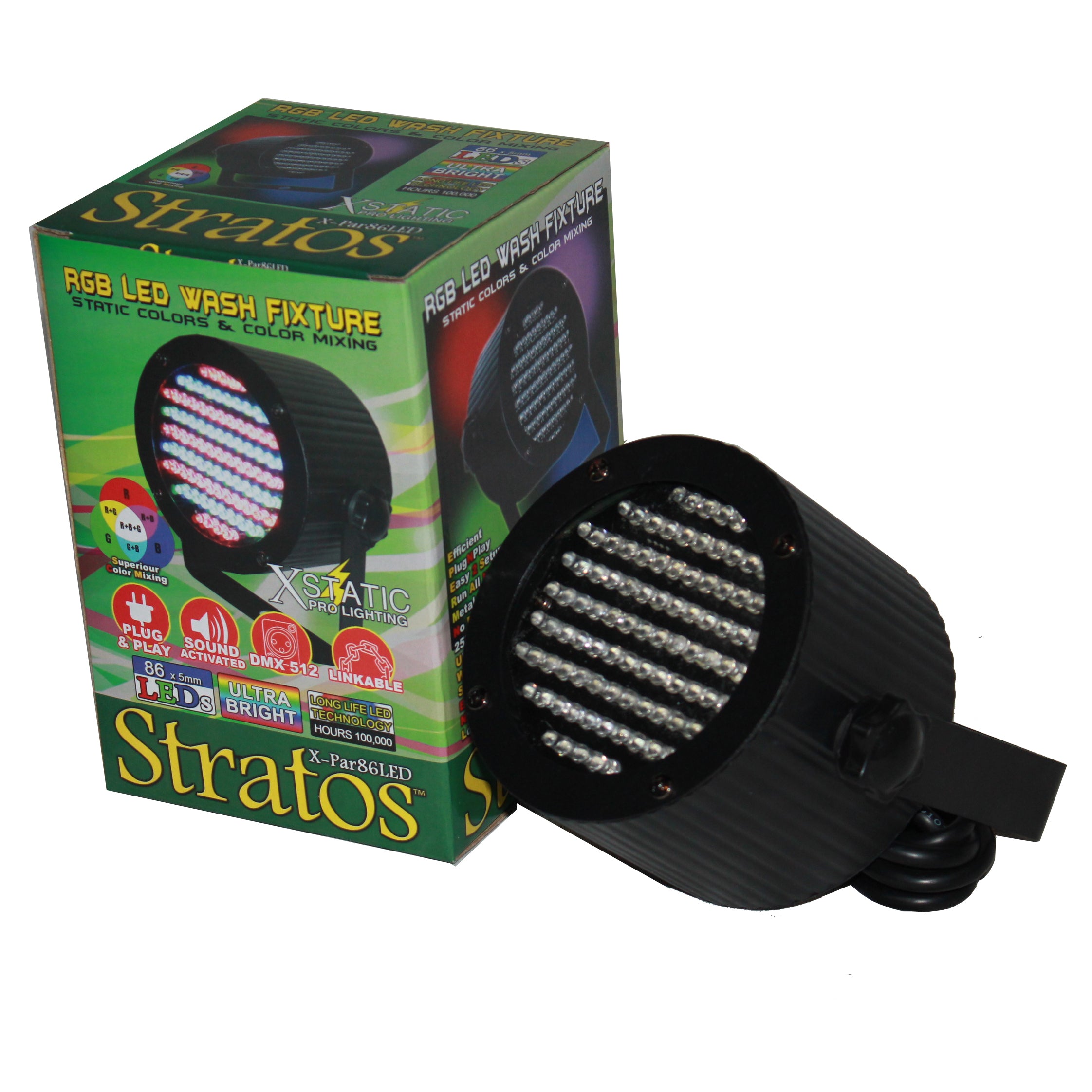 ProX STRATOS RGB LED PAR 36 with 86 Wash Fixture