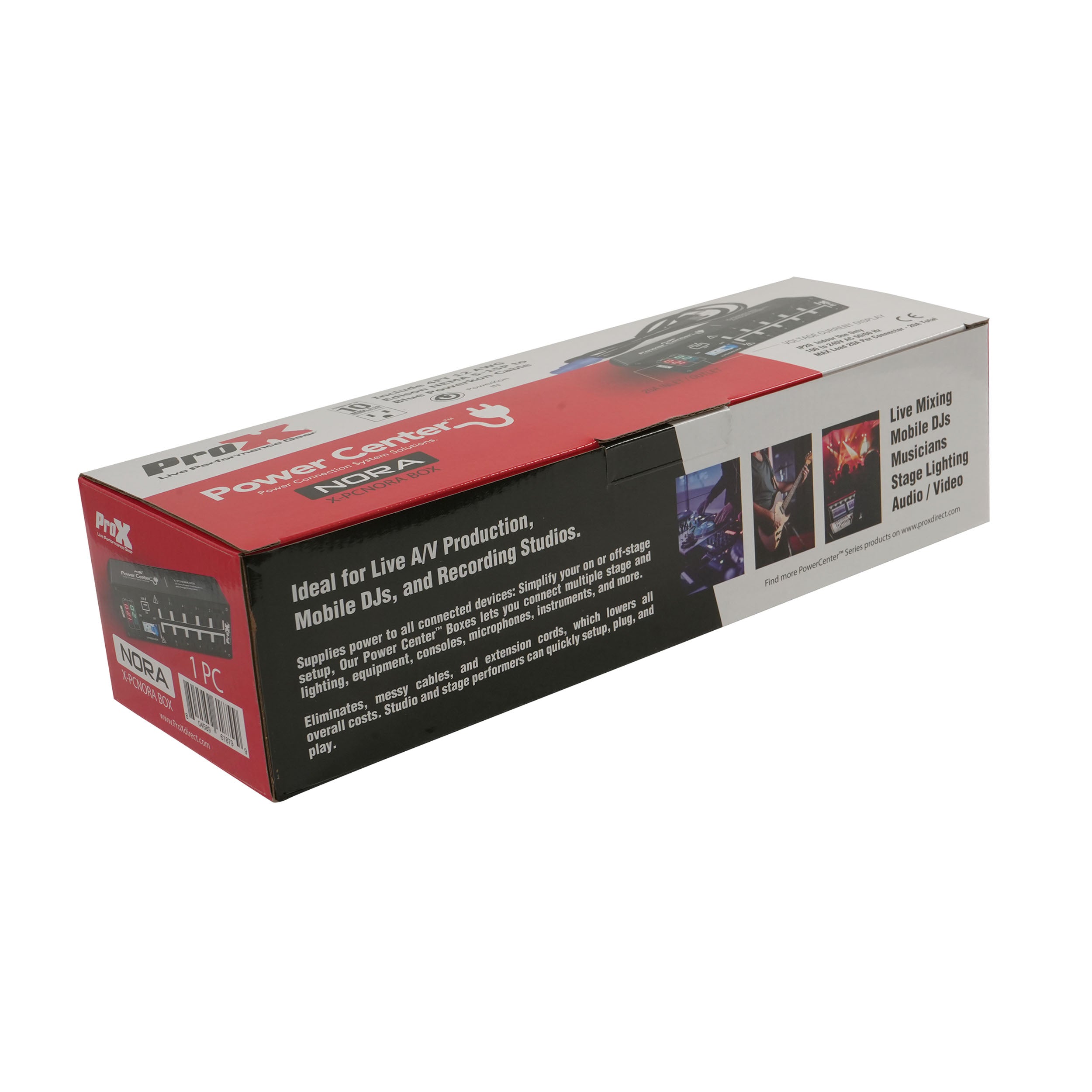 ProX NORA 10 Way Power Distribution Compact Box for Powerkon to Edison with Power Cord