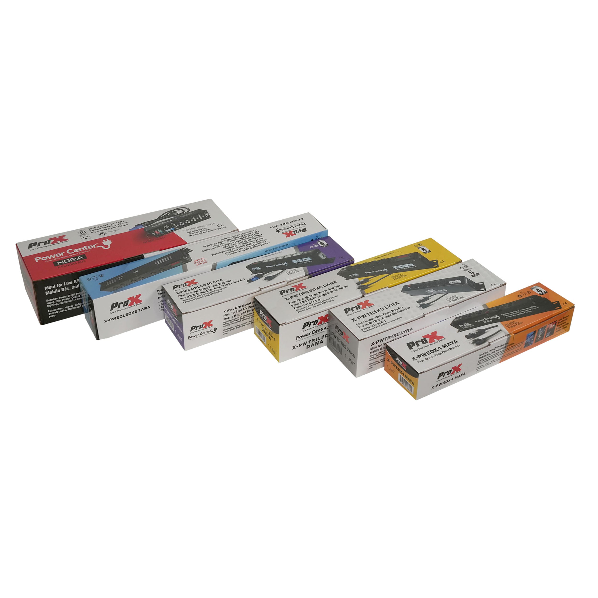 ProX NORA 10 Way Power Distribution Compact Box for Powerkon to Edison with Power Cord